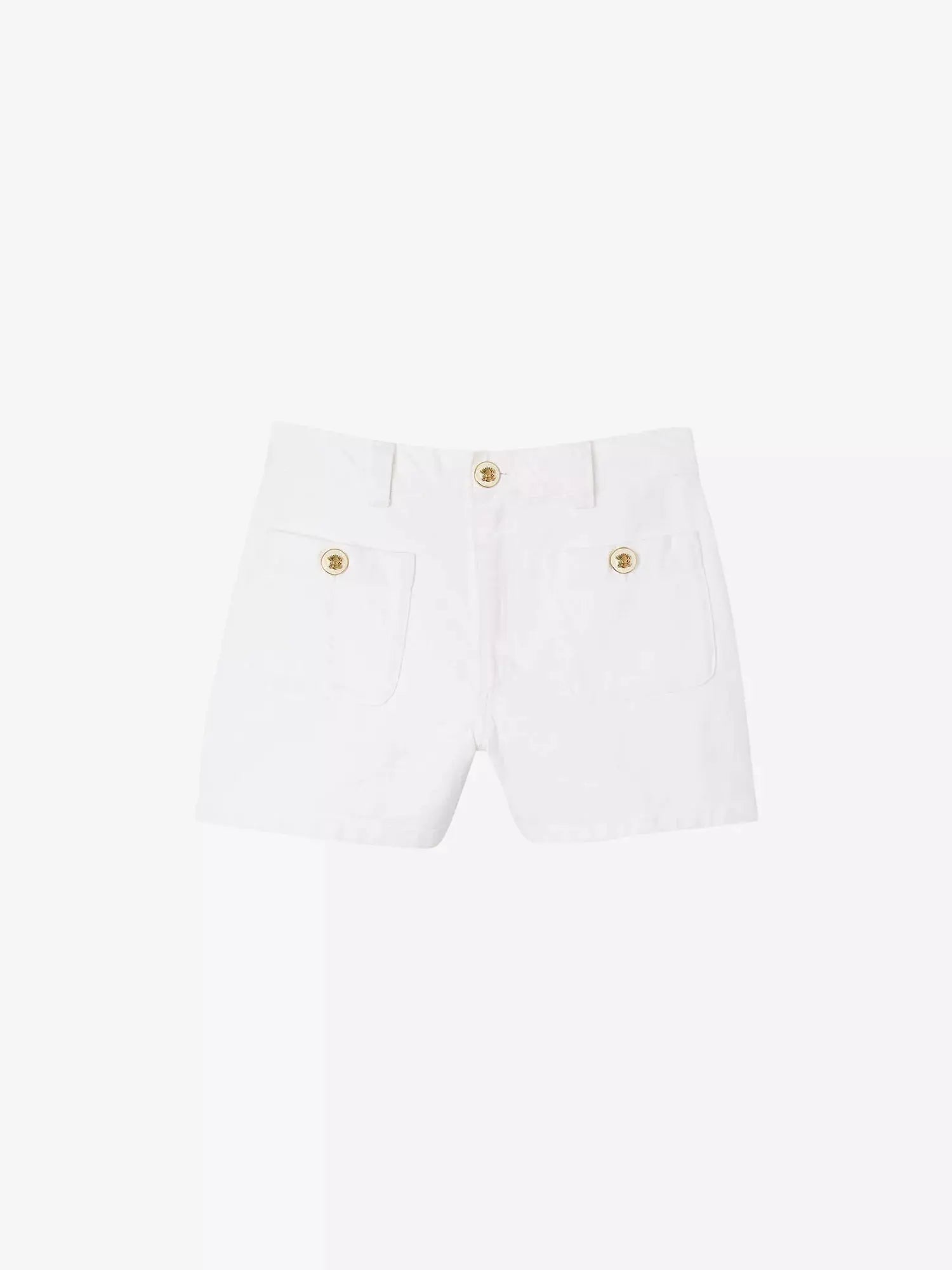 Sandro Women's High-Rise Branded-Patch Denim Shorts Sandro