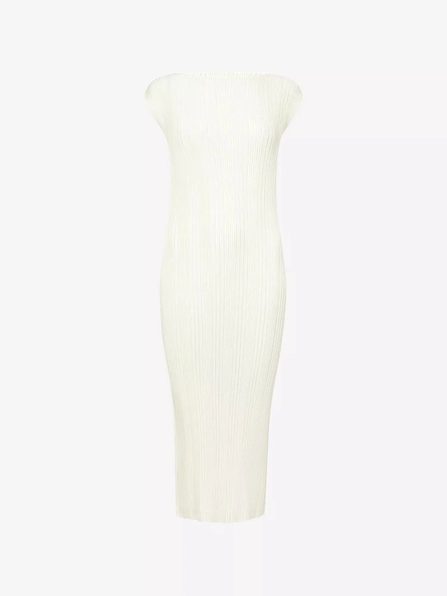 Issey Miyake Women's Sleeveless Pleats Knitted Midi Dress Issey Miyake