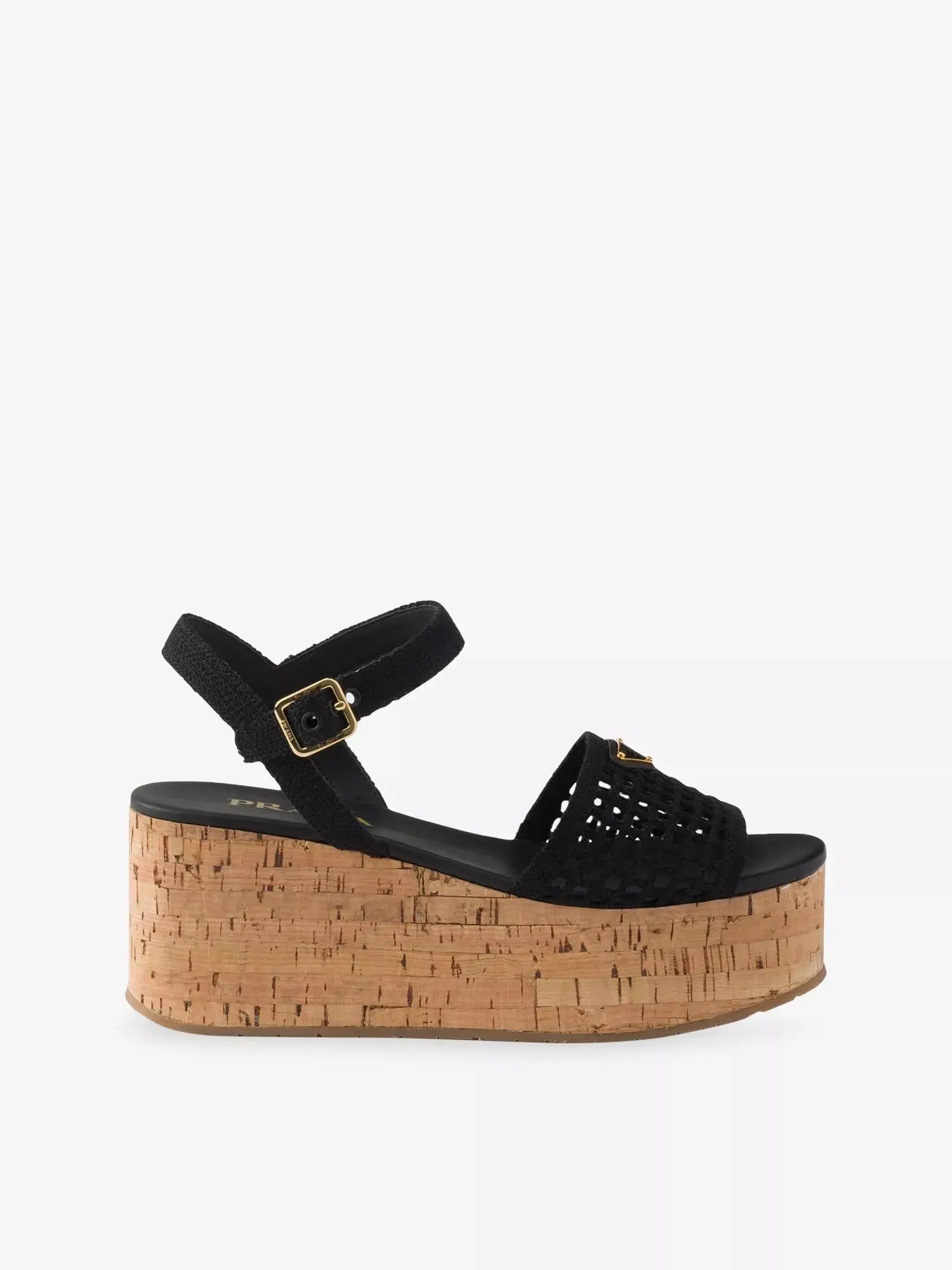 Prada Women's Crochet Wedge Woven Platform Sandals Prada