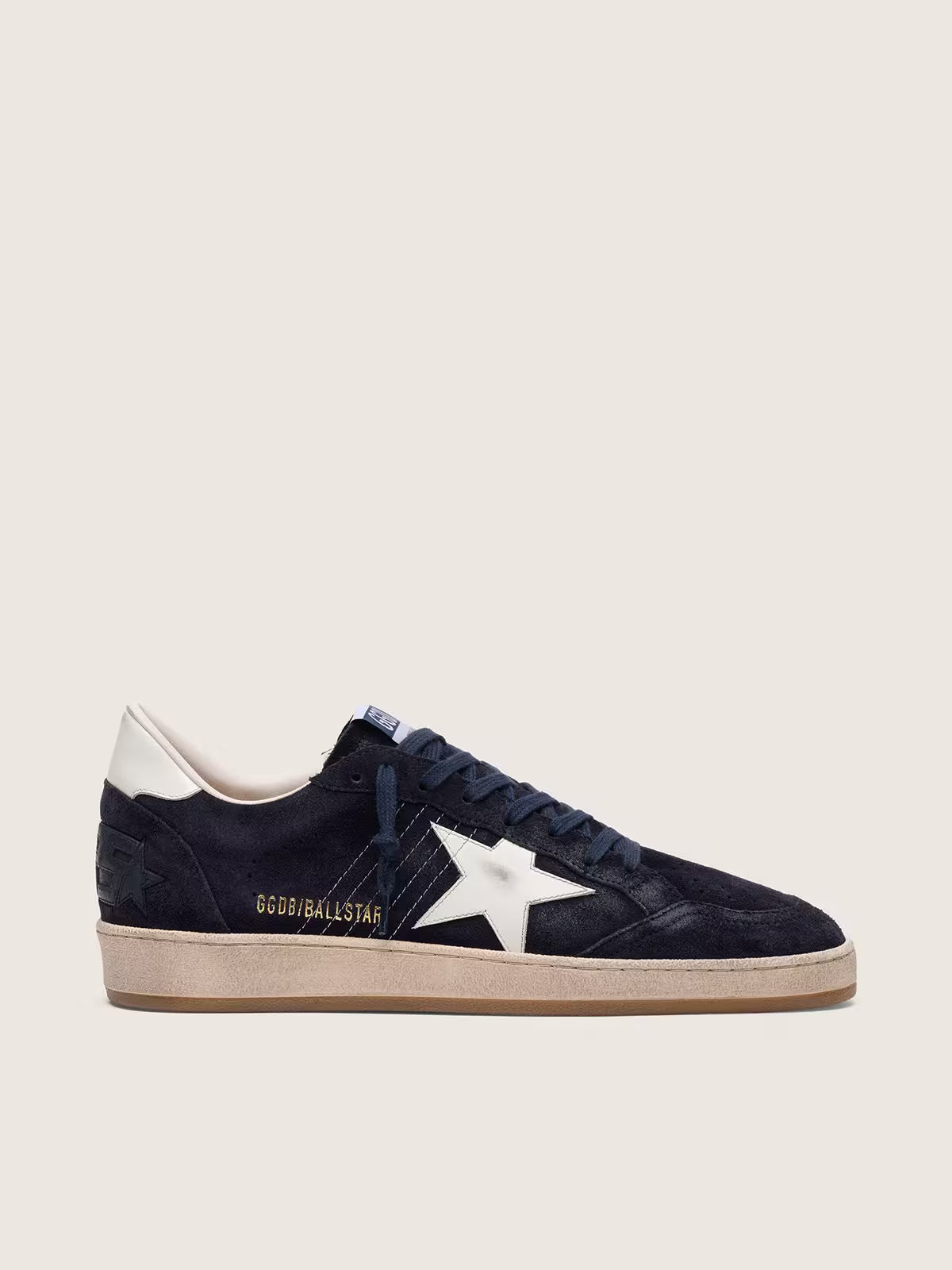 Golden Goose Men’s Ball Star in dark blue suede with white leather star Golden Goose