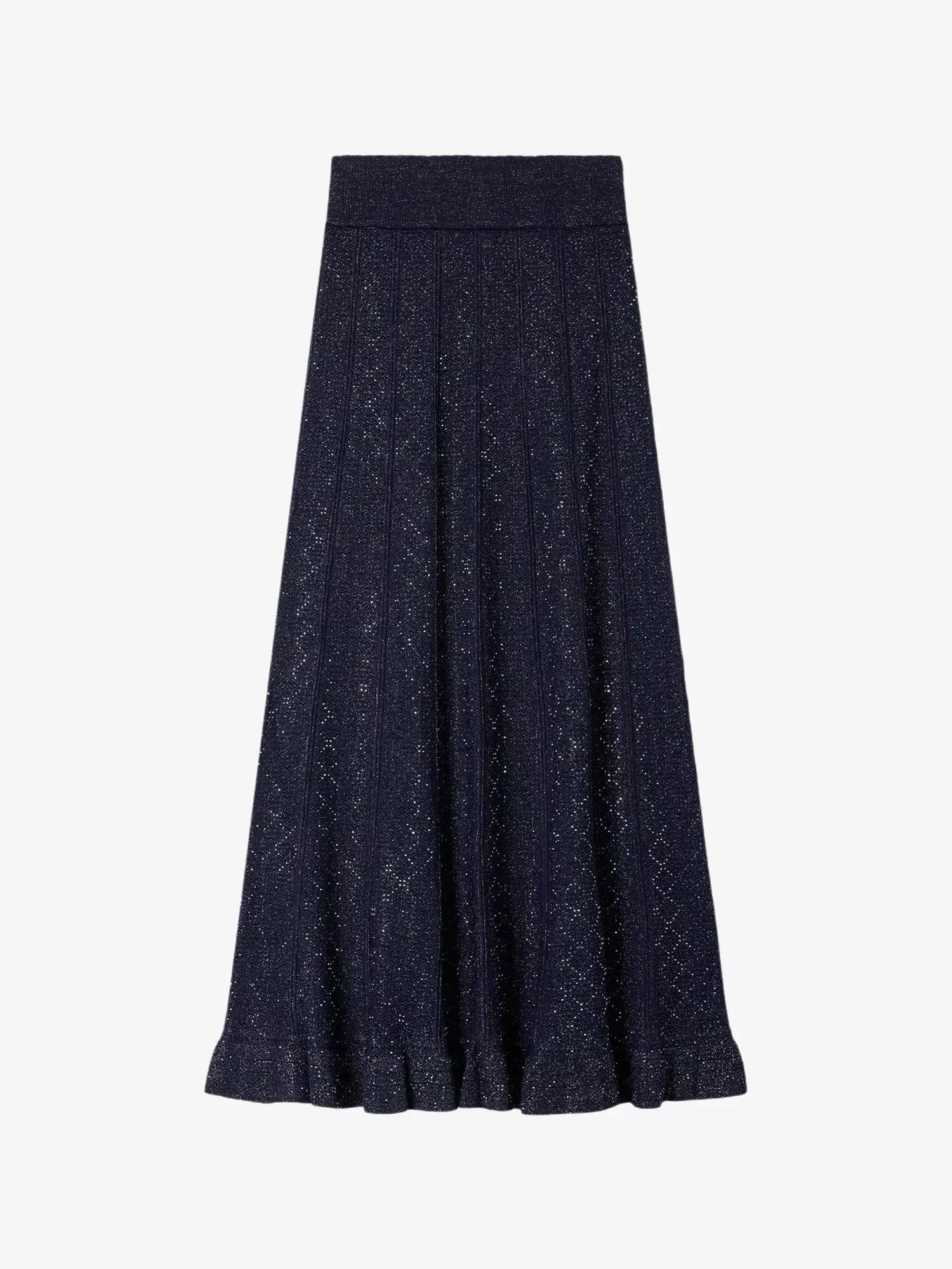 Sandro Women's Flared Rhinestone-Knit Maxi Skirt Sandro