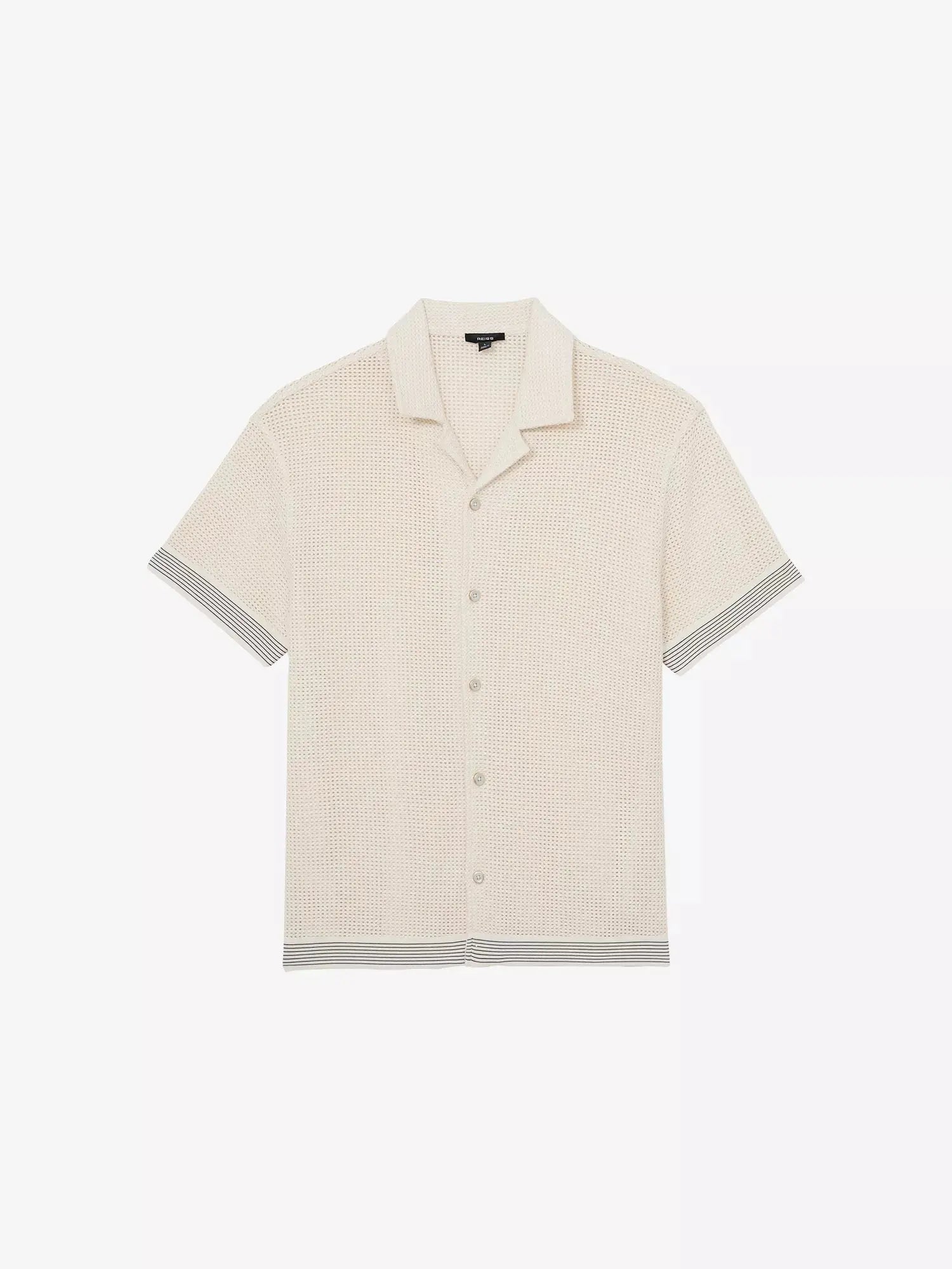 Reiss Men's Aliso Short-Sleeved Crochet Shirt Reiss