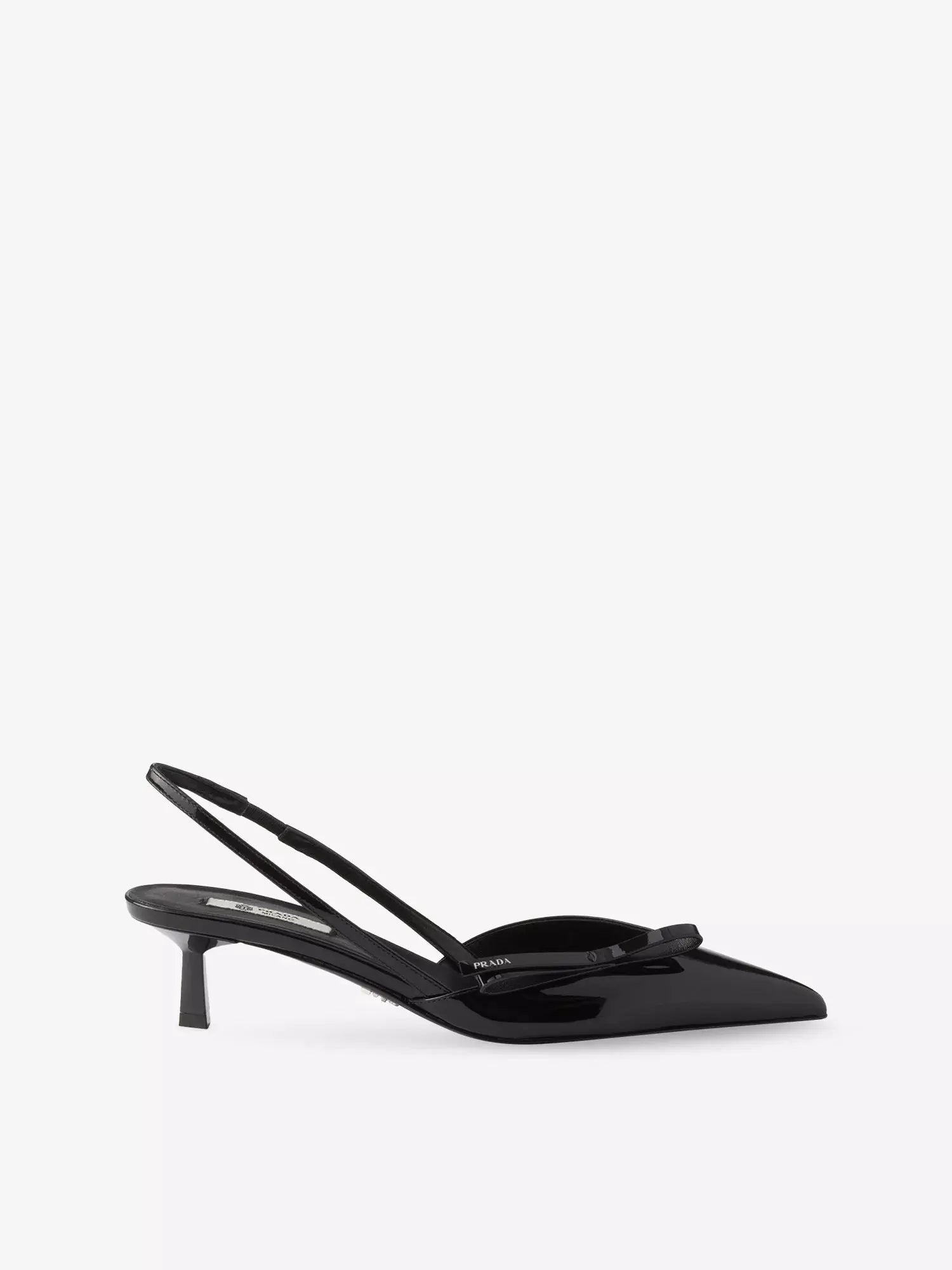 Prada Women's Bow-Embroidered Patent-Leather Slingback Pumps Prada