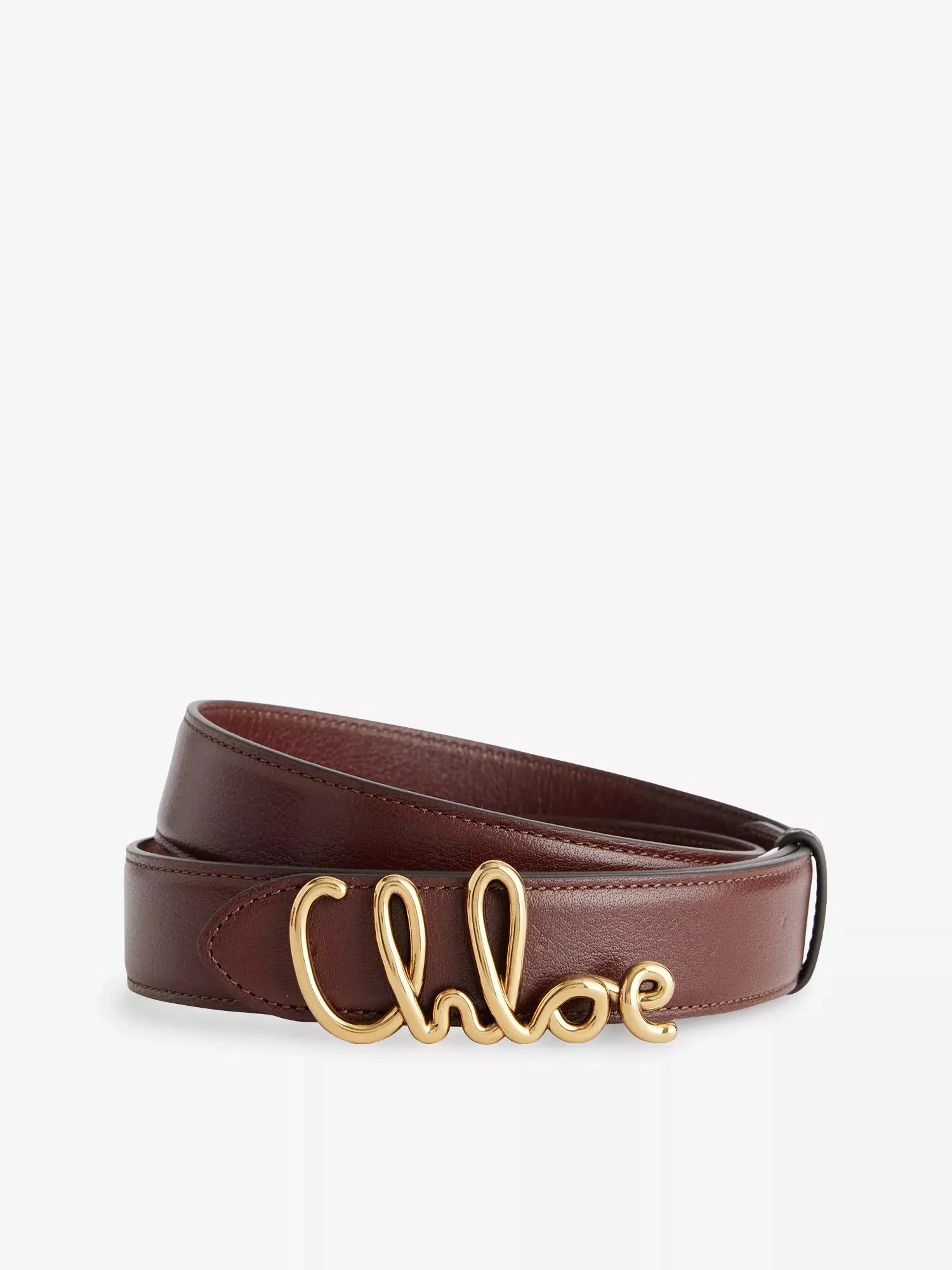 Chloe Women's Logo-Plaque Leather Belt Chloe