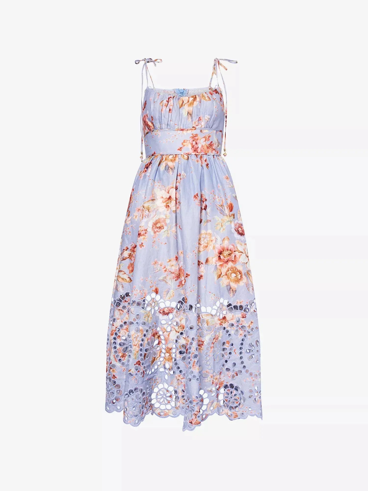 Zimmermann Women's Awaken Picnic Floral Linen Midi Dress Zimmermann