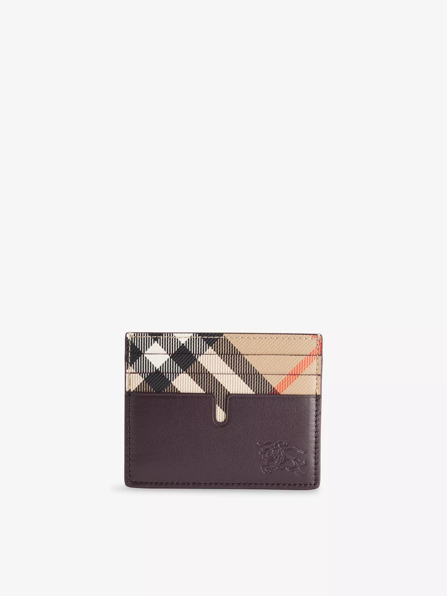 Burberry Men's New Tall Check-Print Cotton-Blend And Leather Card Holder Burberry