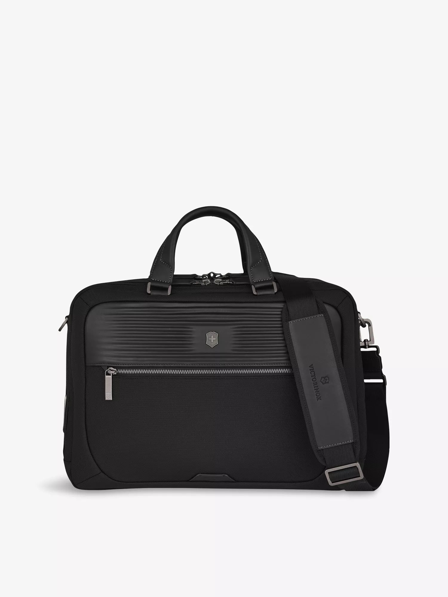 Victorinox Men's Mythic Deluxe Leather and Woven Briefcase Victorinox