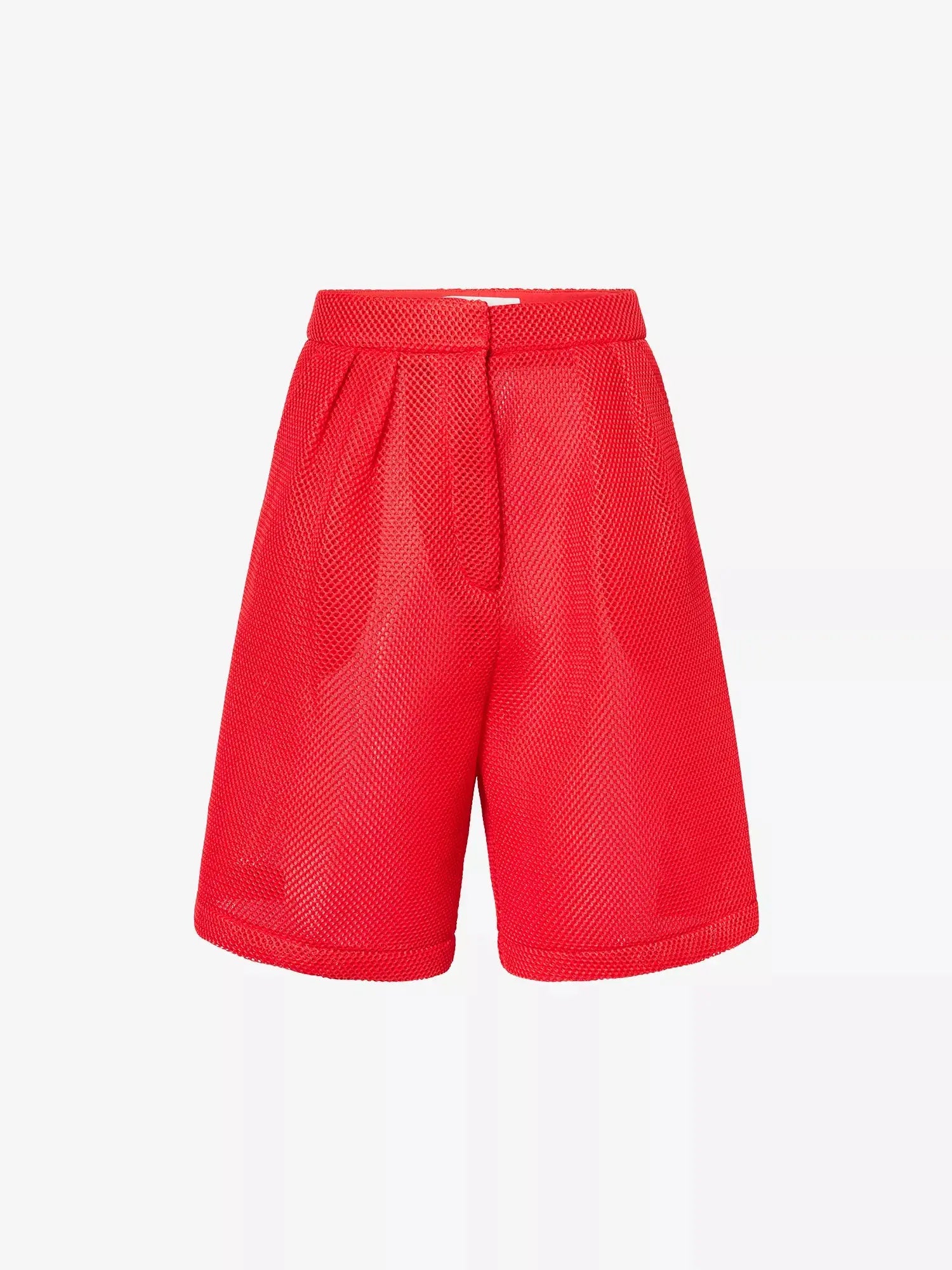 The Frankie Shop Women's Marfa Pleated Mesh Bermuda Shorts The Frankie Shop