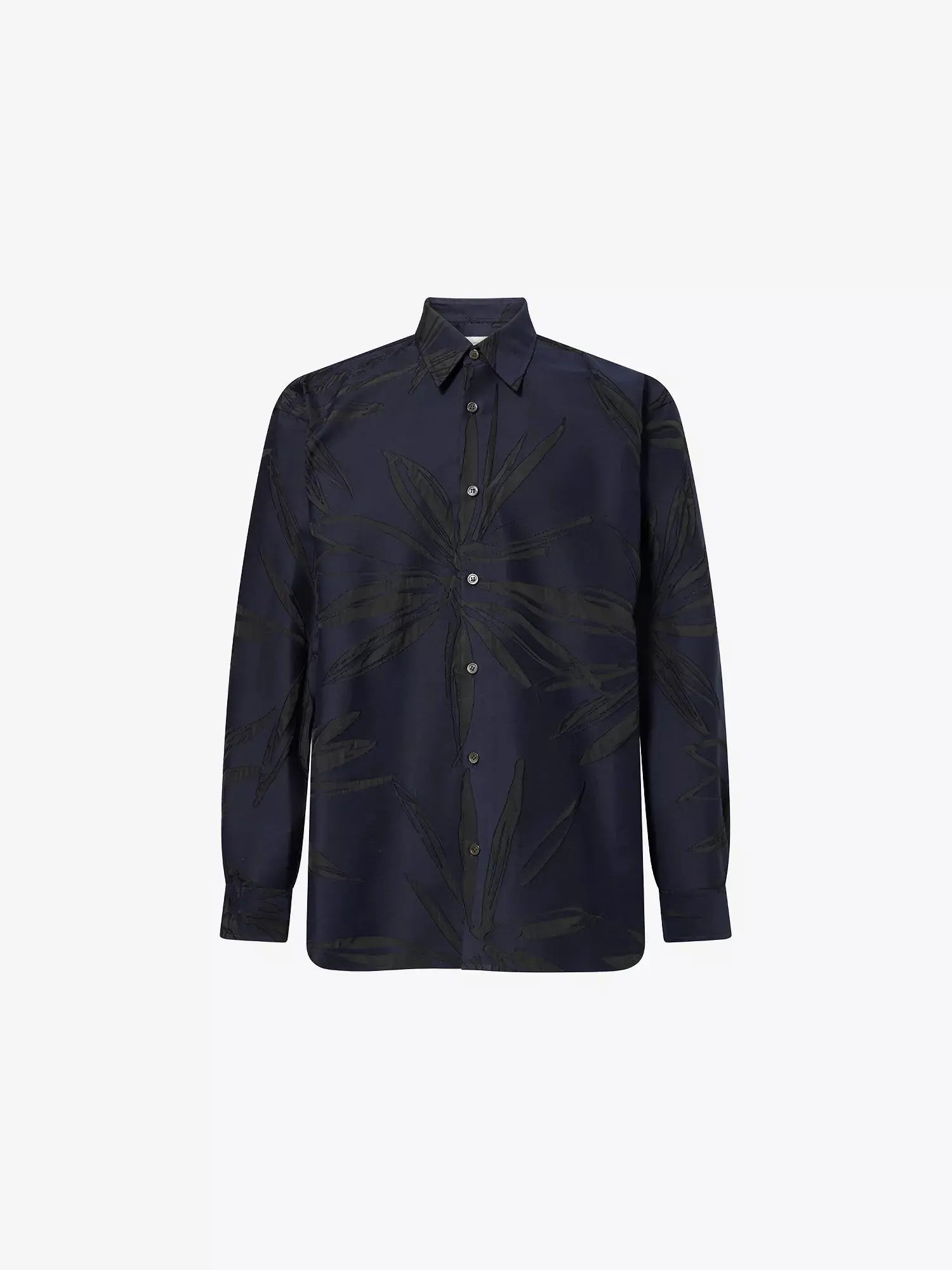 Dries Van Noten Men's Classic-Collar Textured-Pattern Cotton-Blend Shirt Dries Van Noten