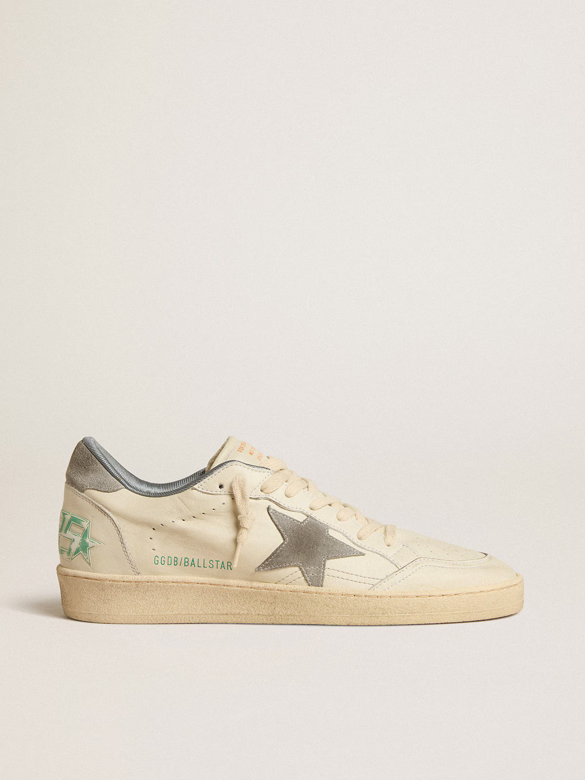 Golden Goose Men's Ball Star in nappa leather with gray suede star and heel tab Golden Goose