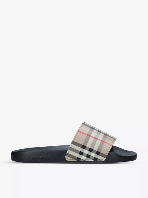 Burberry Men's Furley checked sliders Burberry