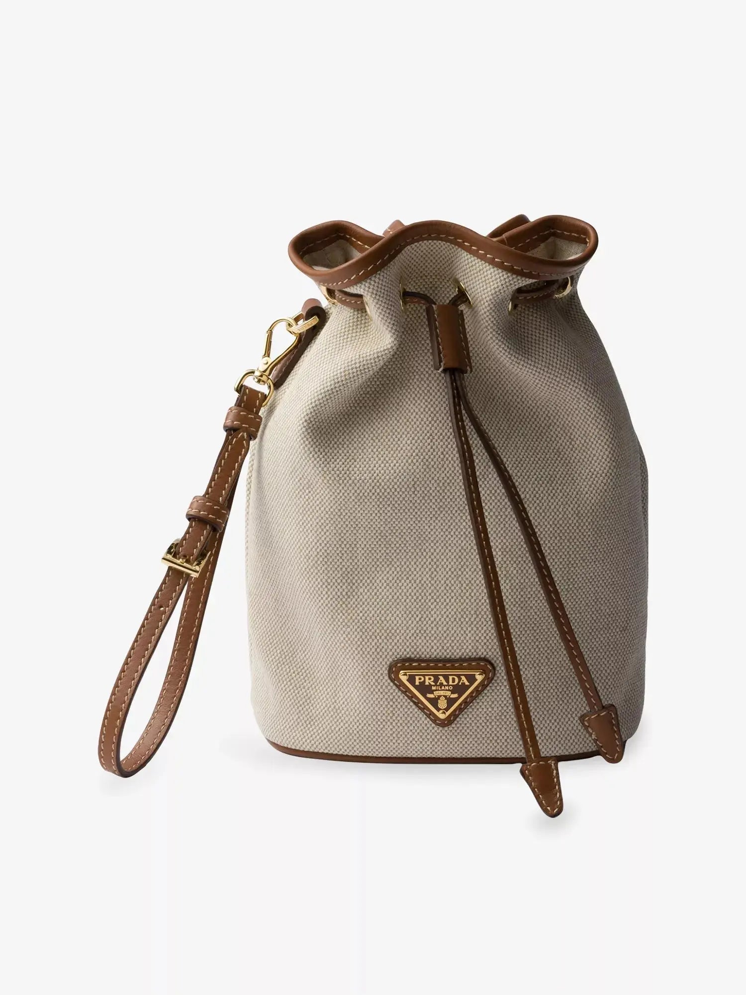 Prada Women's Logo-Plaque Canvas and Leather Pouch Prada