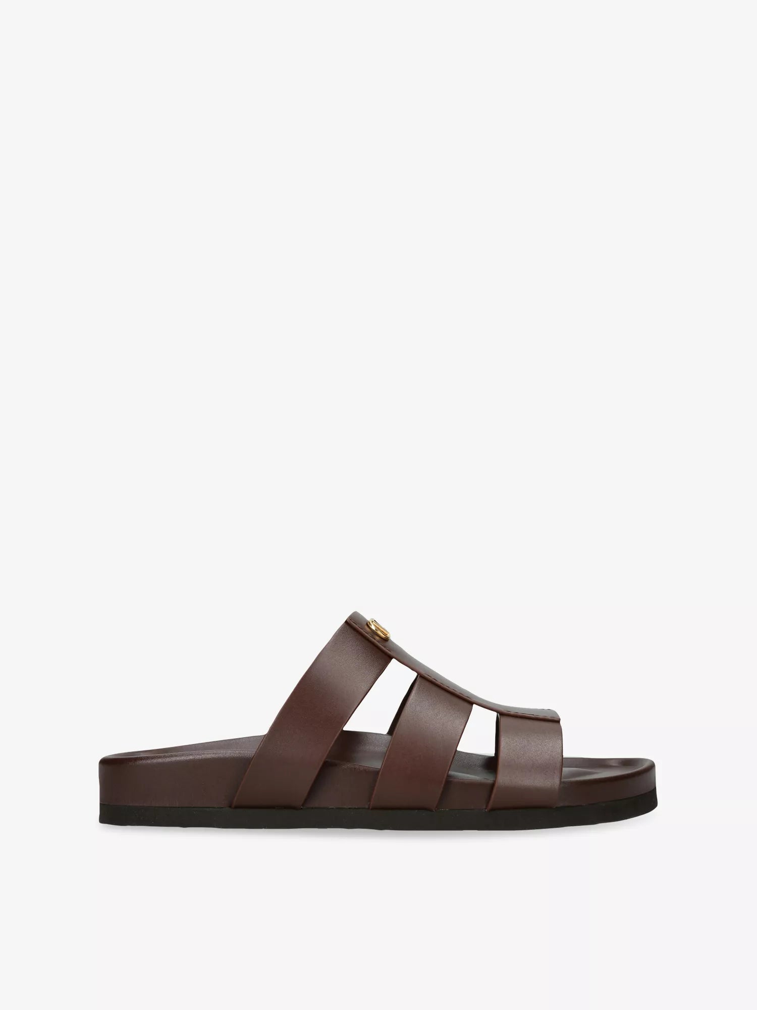 Valentino Garavani Men's Studshield VLogo Flat Leather Sandals Valentino Garavani
