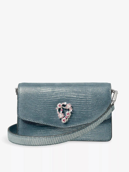 Aspinal of London Women's Eliza Lizard-Embossed Leather Clutch Bag Aspinal of London
