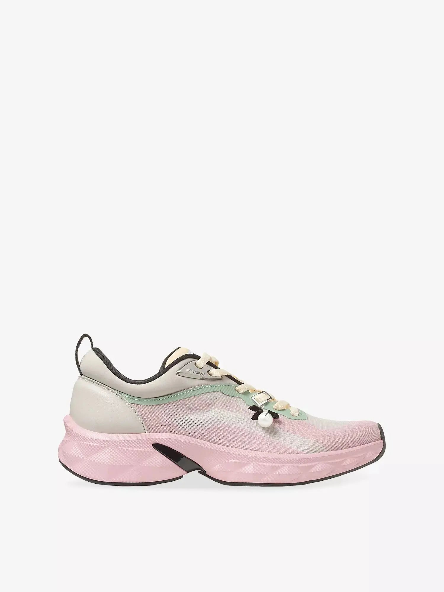 Jimmy Choo Women's Diamond Run Knit Jacquard Woven Trainers Jimmy Choo