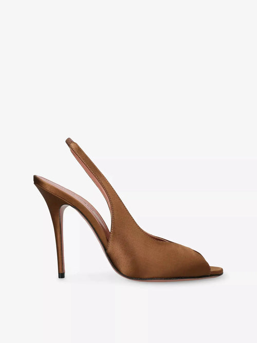 Amina Muaddi Women's Kristina 105 Slingback Satin Heels Amina Muaddi