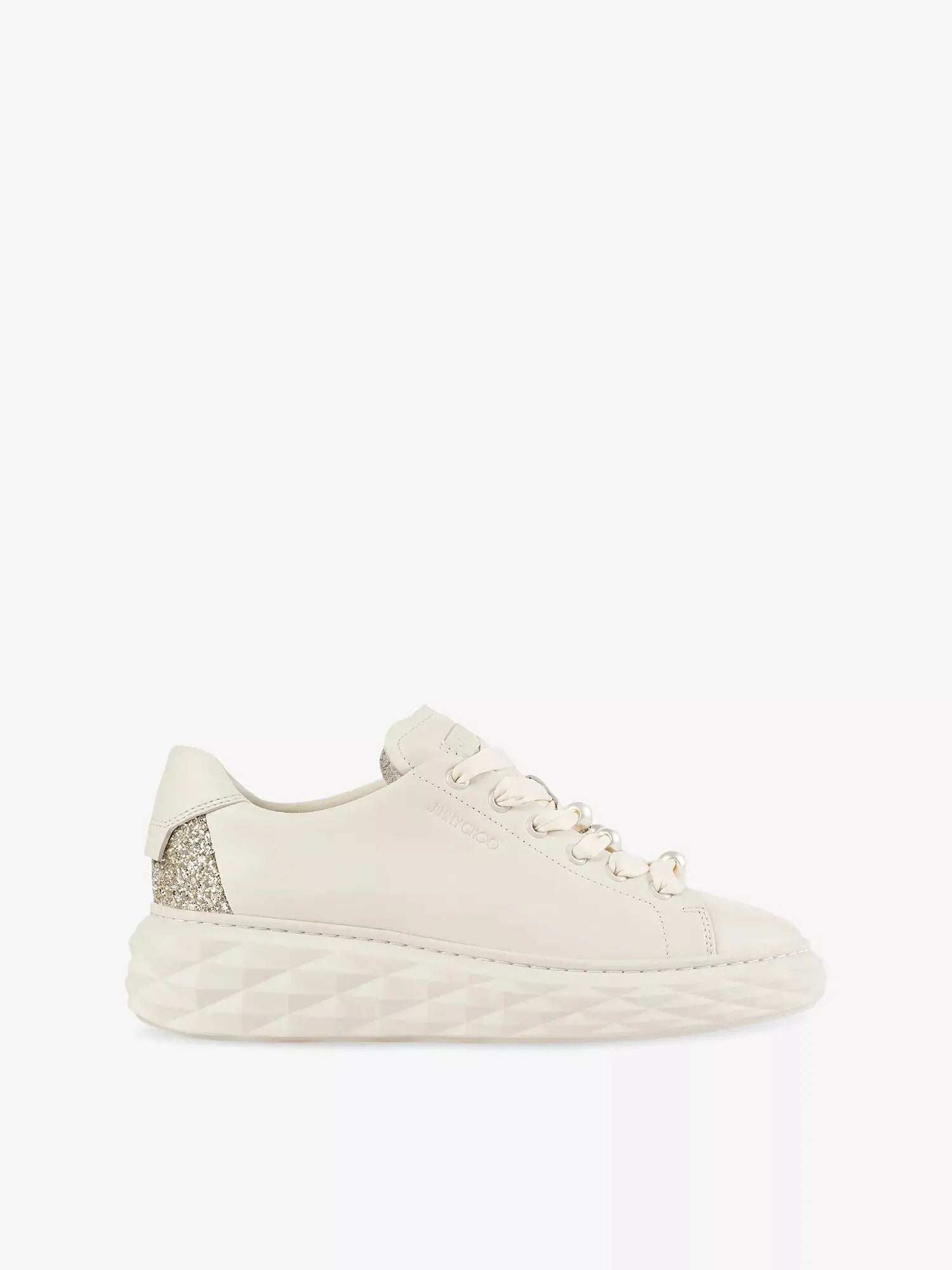Jimmy Choo Women's Diamond Light Maxi Glitter-Embellished Leather Trainers Jimmy Choo