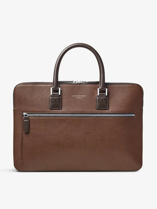Aspinal of London Men's Logo-print double-handle grained-leather document case Aspinal of London
