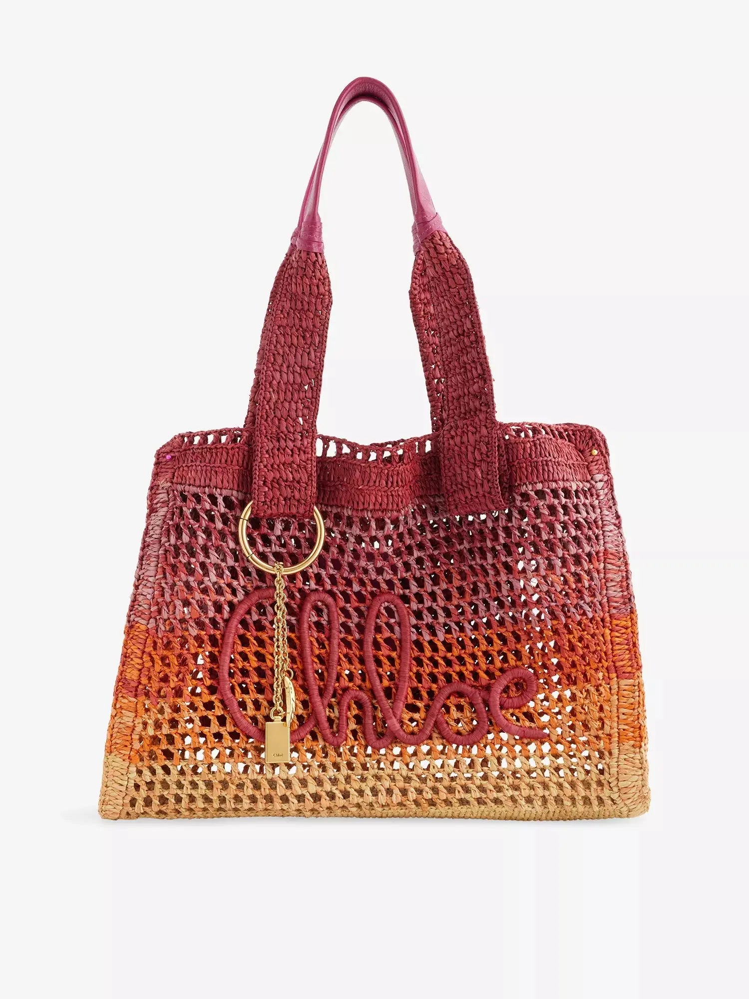 Chloe Women's Summer Banana East-West Raffia Tote Bag Chloe