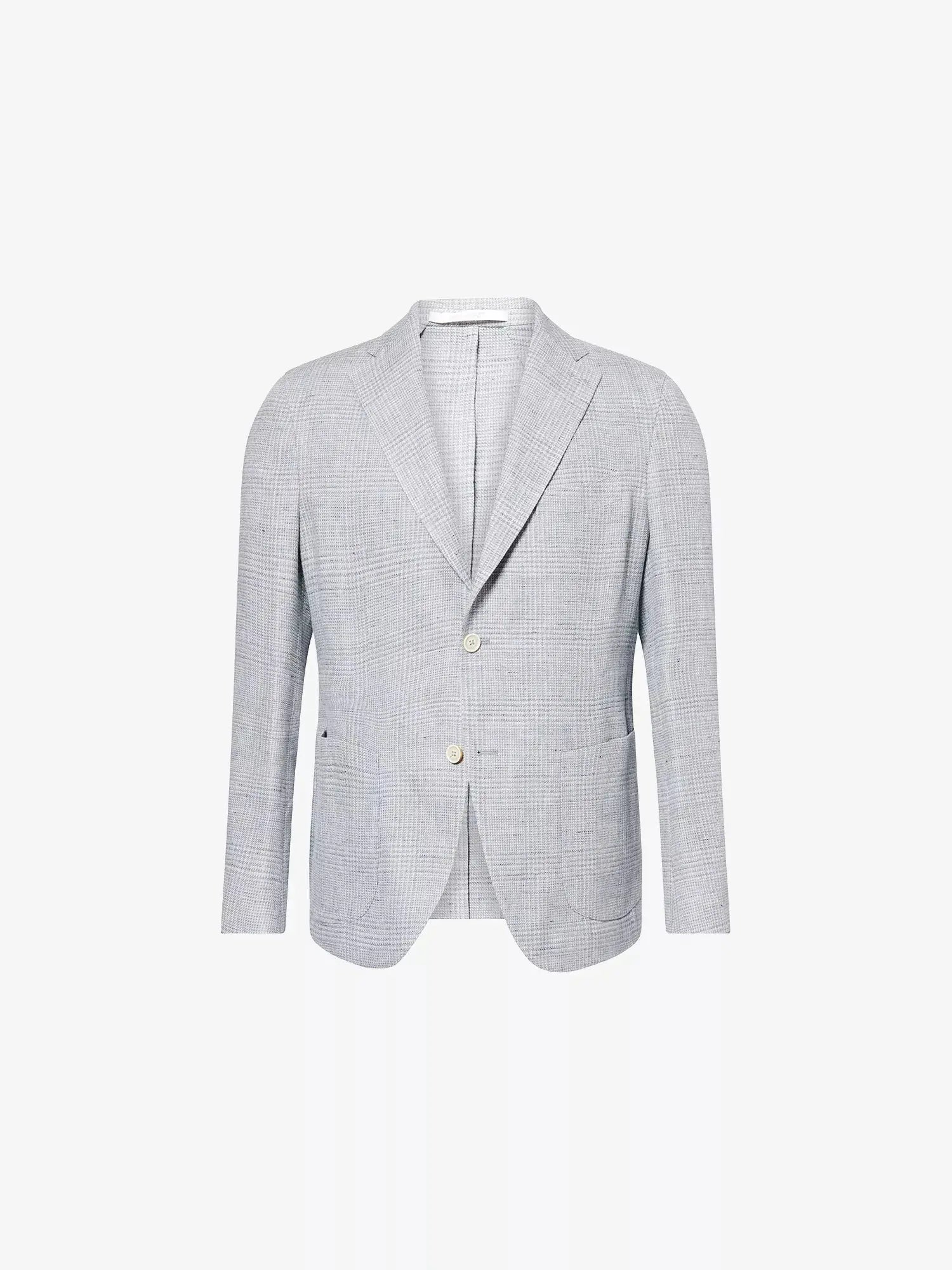 Eleventy Men's Single-Breasted Checked Linen and Wool-Blend Jacket Eleventy