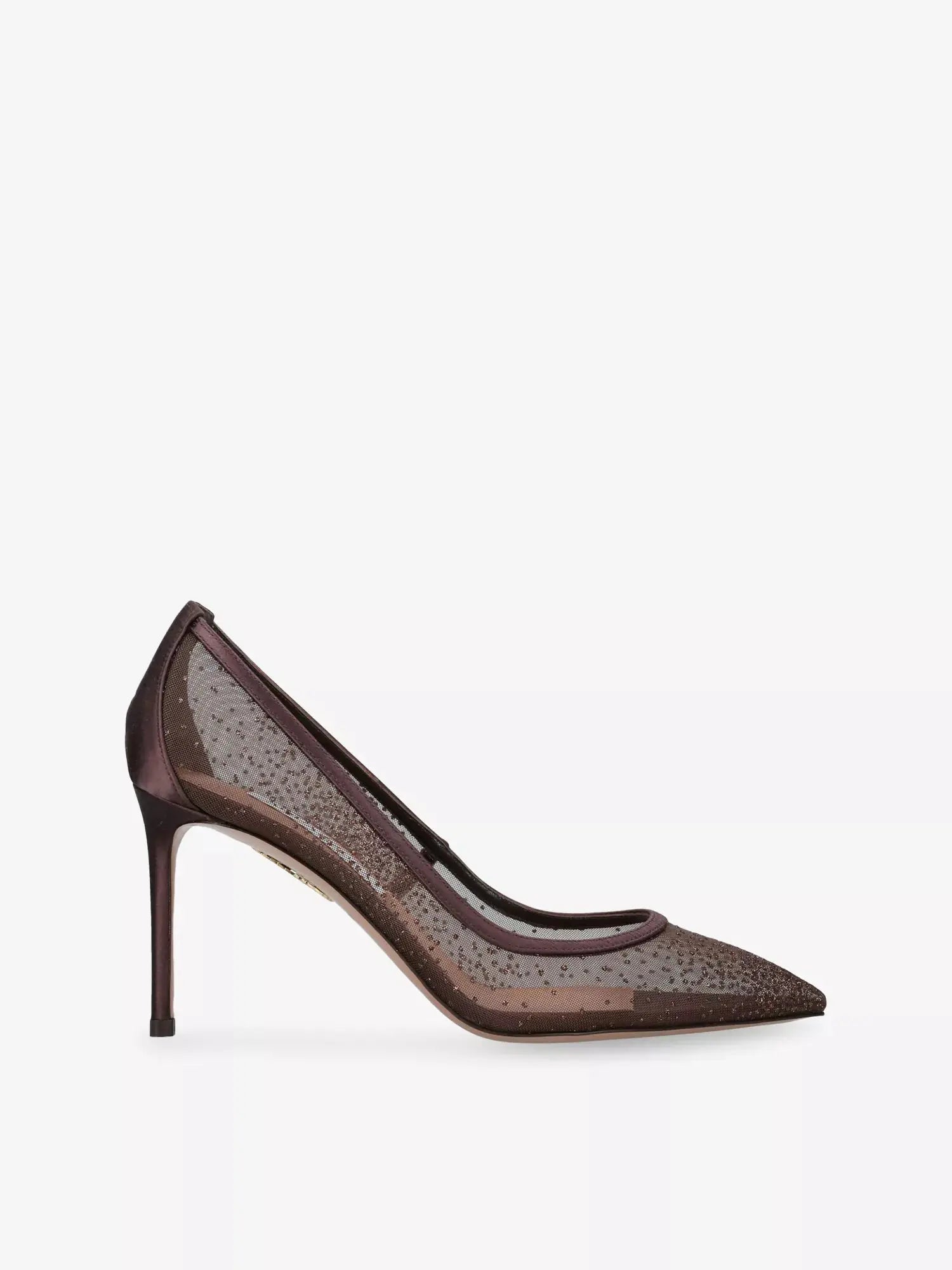 Aquazzura Women's Nude 85 Satin And Mesh Pumps Aquazzura