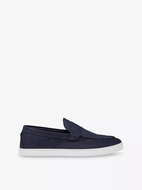 Christian Louboutin Men's Moonboat Suede Loafers Christian Louboutin