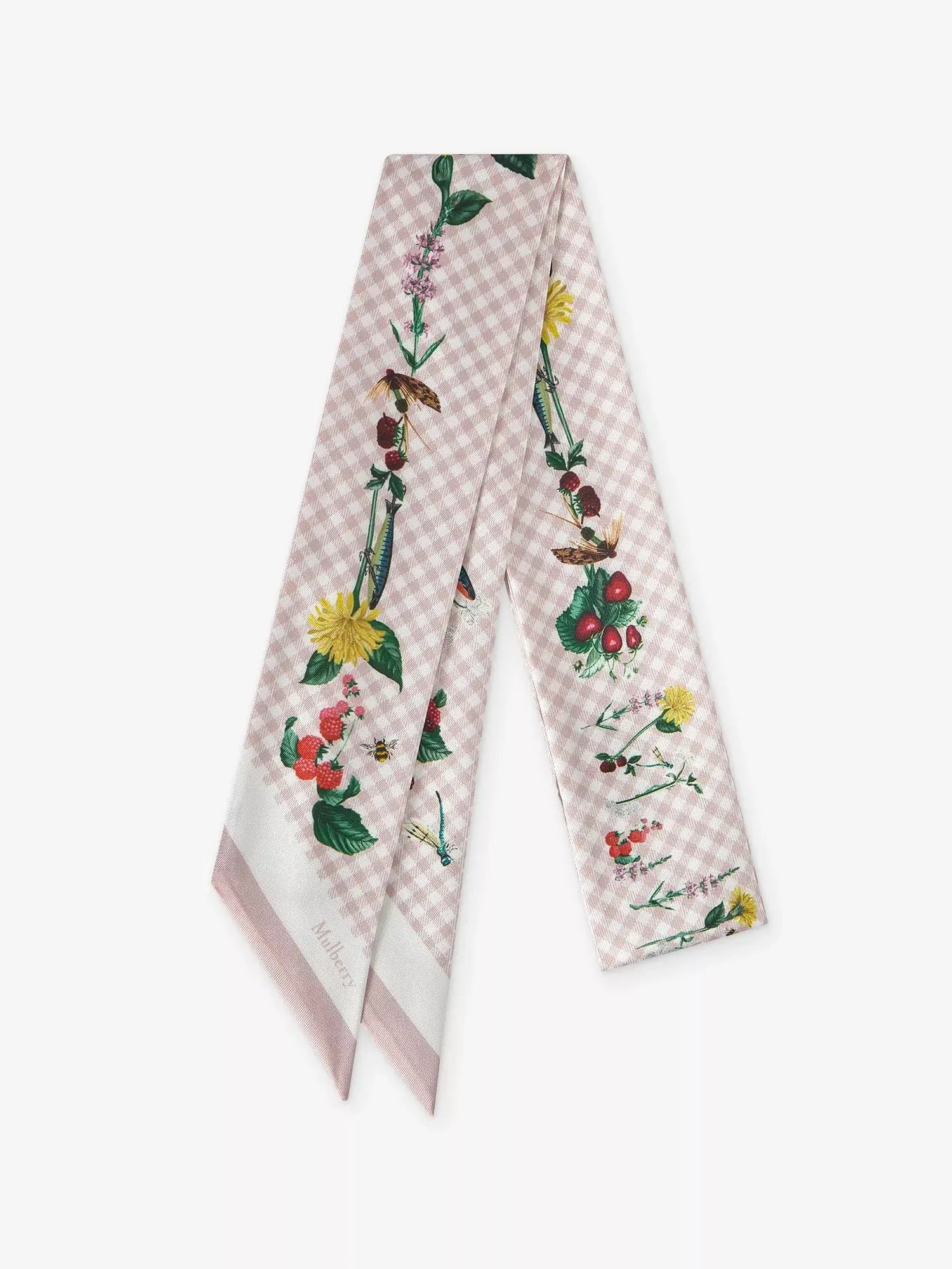 Mulberry Women's River Side Floral-Print Skinny Woven Scarf Mulberry
