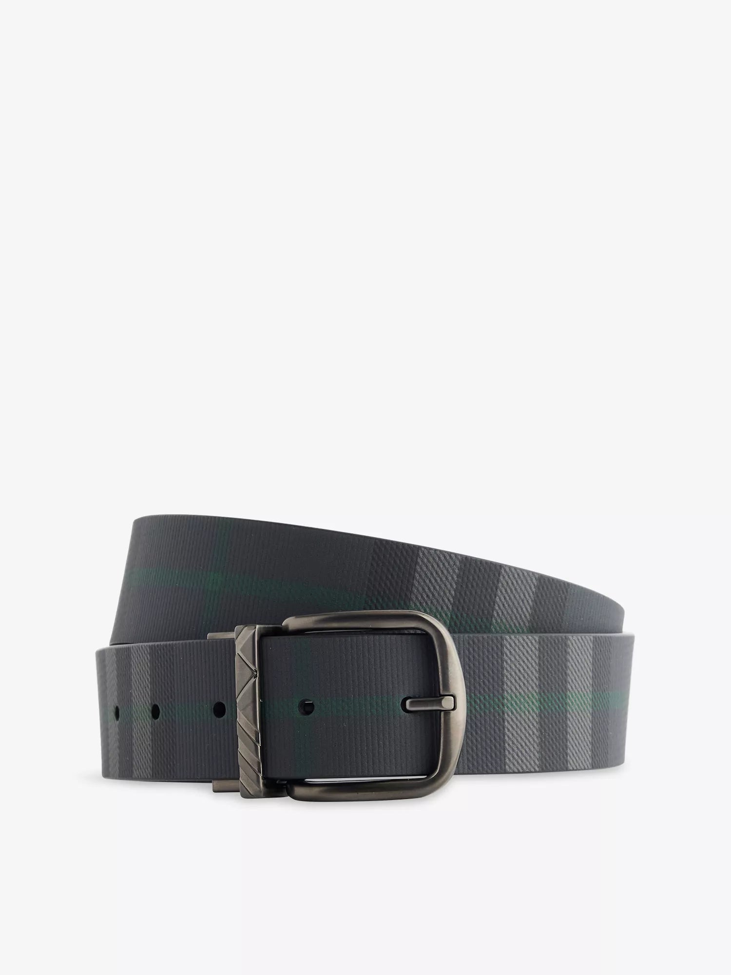 Burberry Men's Reversible Checked Leather Belt Burberry