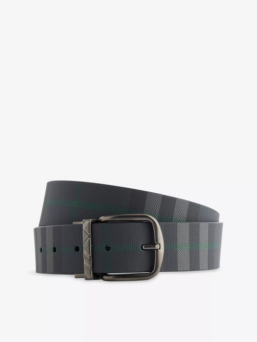Burberry Men's Reversible Checked Leather Belt Burberry