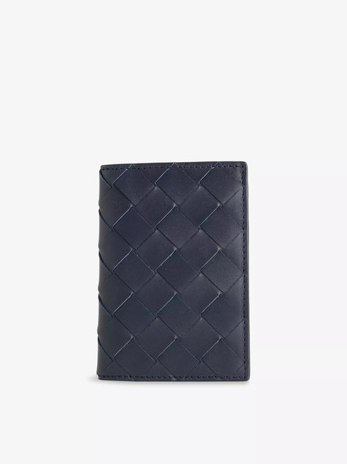 Bottega Veneta Men's Flap Intrecciato Leather Card Case Bottega Veneta