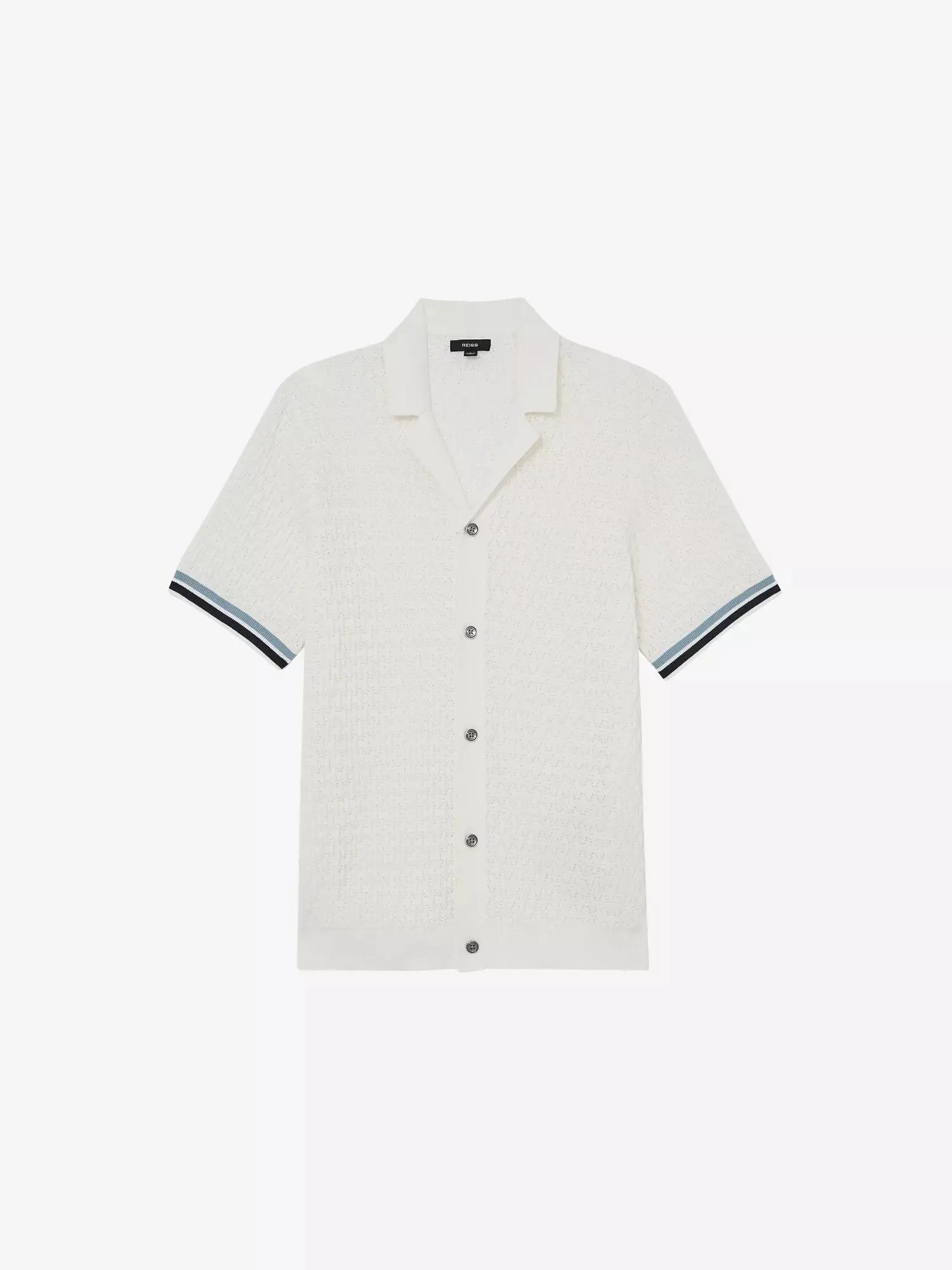 Reiss Men's Bilsby Geometric-Knit Cotton-Blend Shirt Reiss