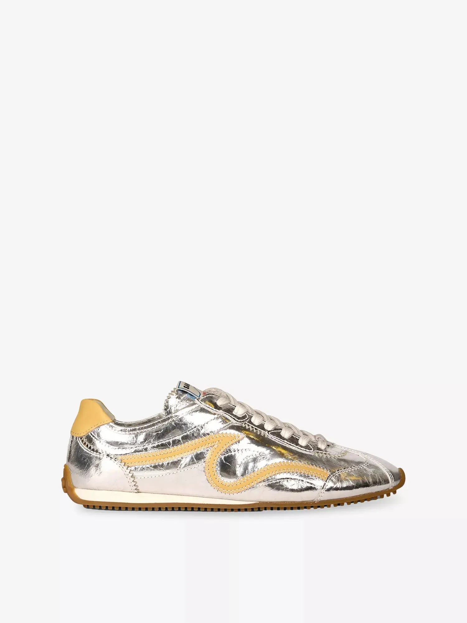 Sandro Women's Metallic Leather Trainers Sandro