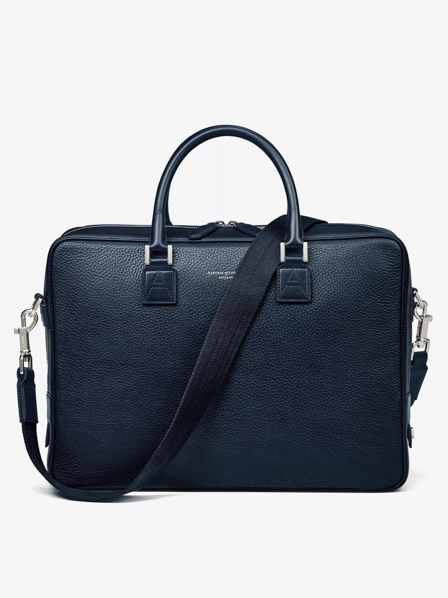 Aspinal of London Men's Mount Street logo-embellished leather laptop bag Aspinal of London