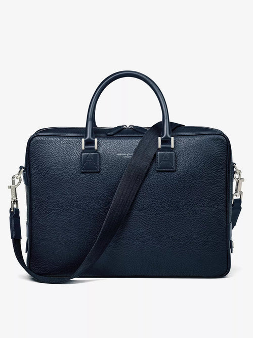 Aspinal of London Men's Mount Street logo-embellished leather laptop bag Aspinal of London