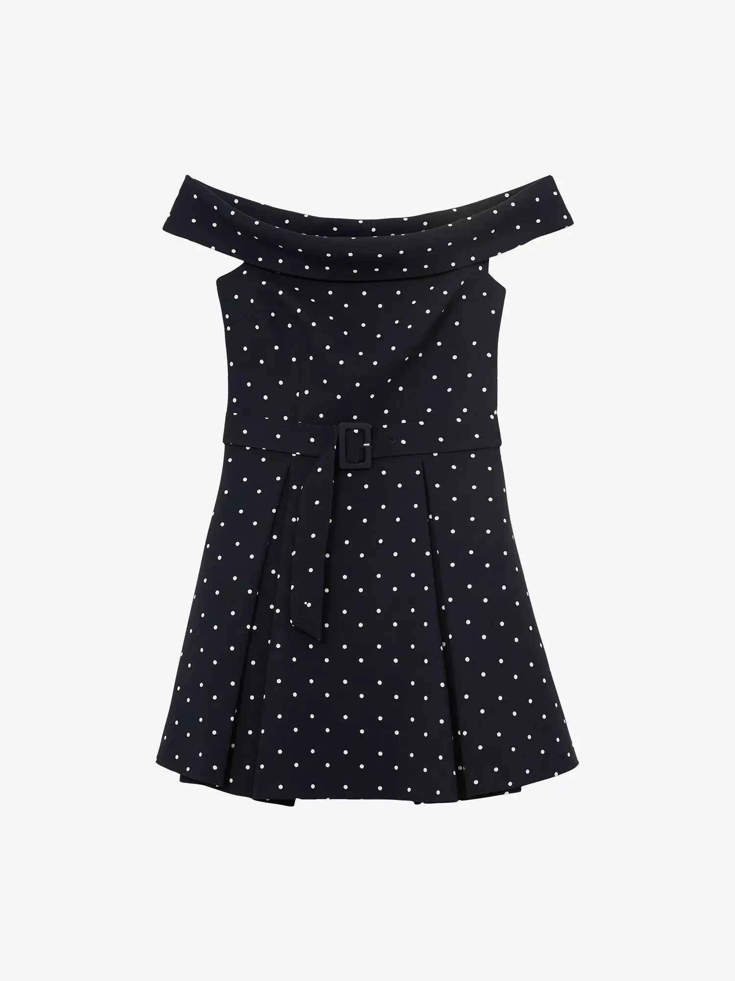 Reiss Women's Arwen Polka-Dot Bardot Stretch-Woven Mini Dress Reiss