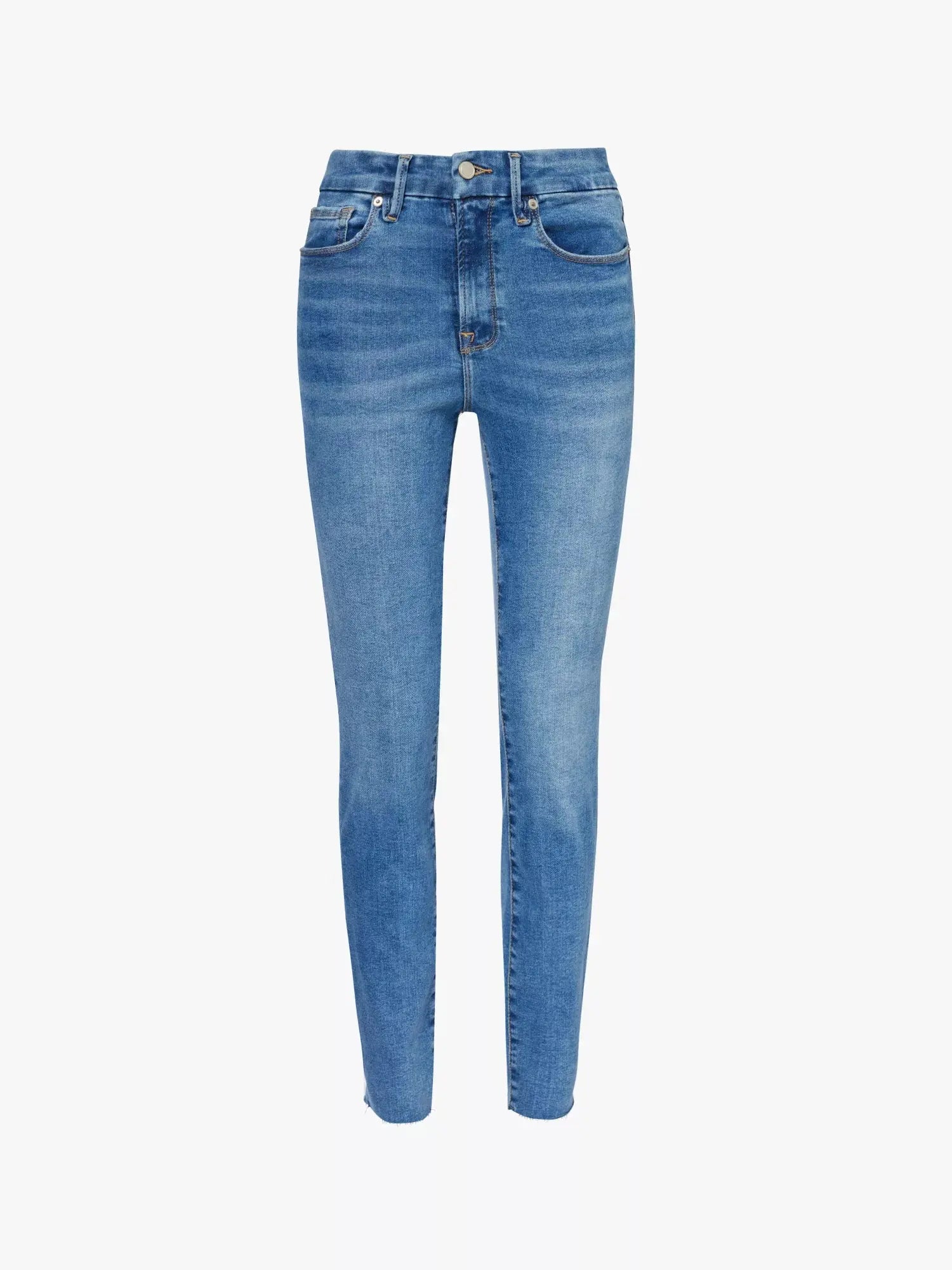 Good American Women's Af Good Waist five pockets skinny mid-rise stretch cotton-blend denim jeans Good American