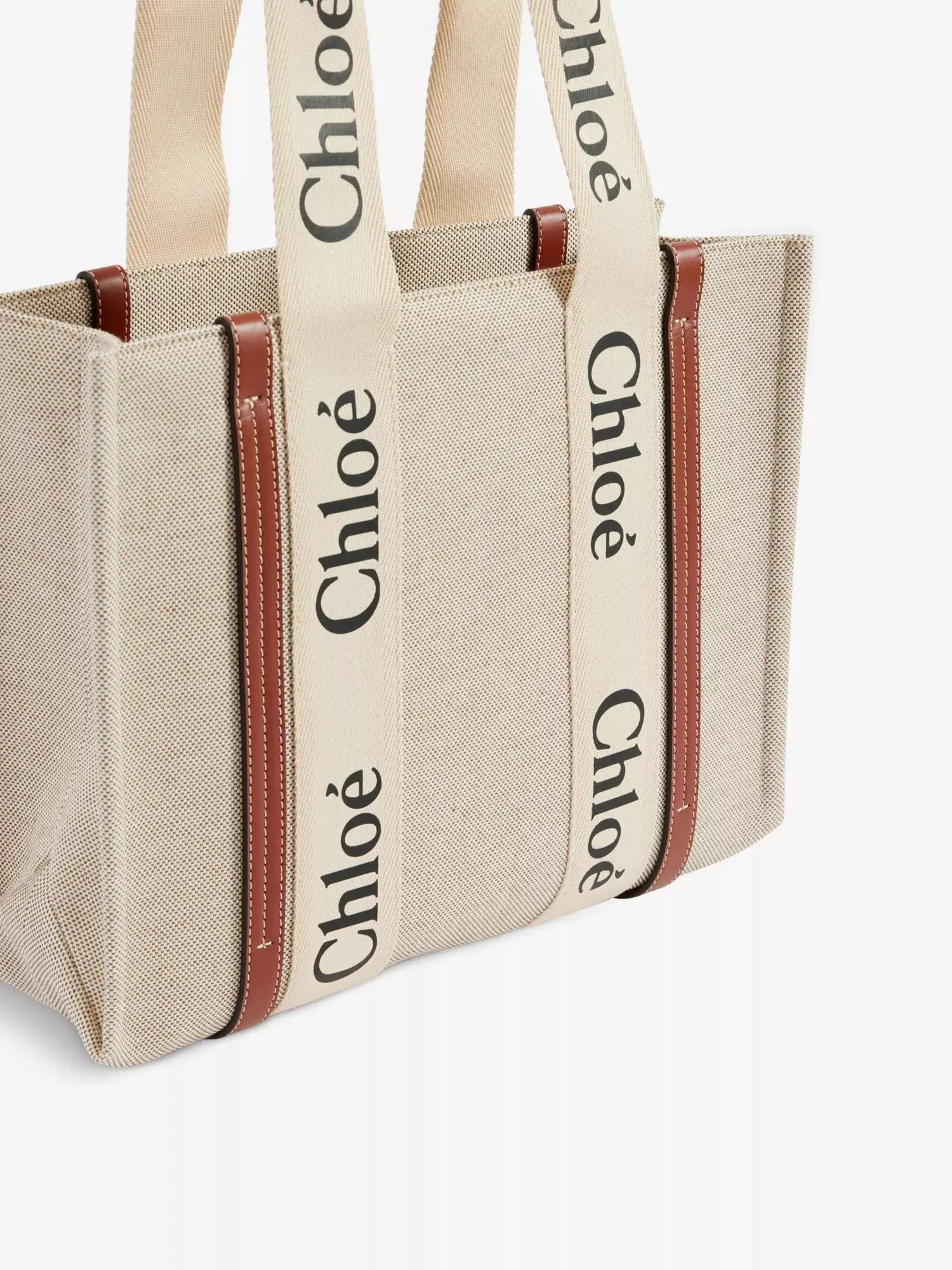 Chloe Women's Woody medium cotton-canvas tote bag Chloe