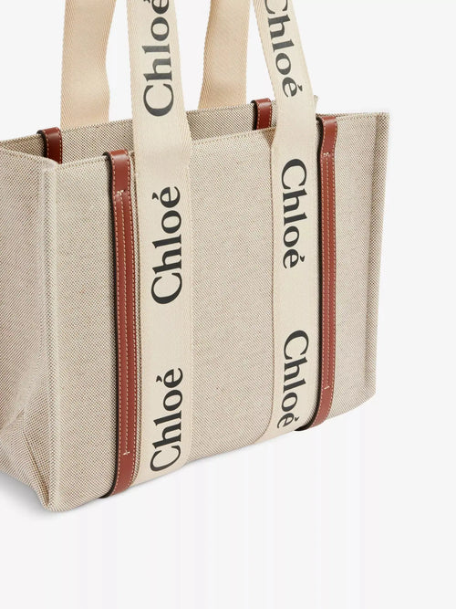 Chloe Women's Woody medium cotton-canvas tote bag Chloe