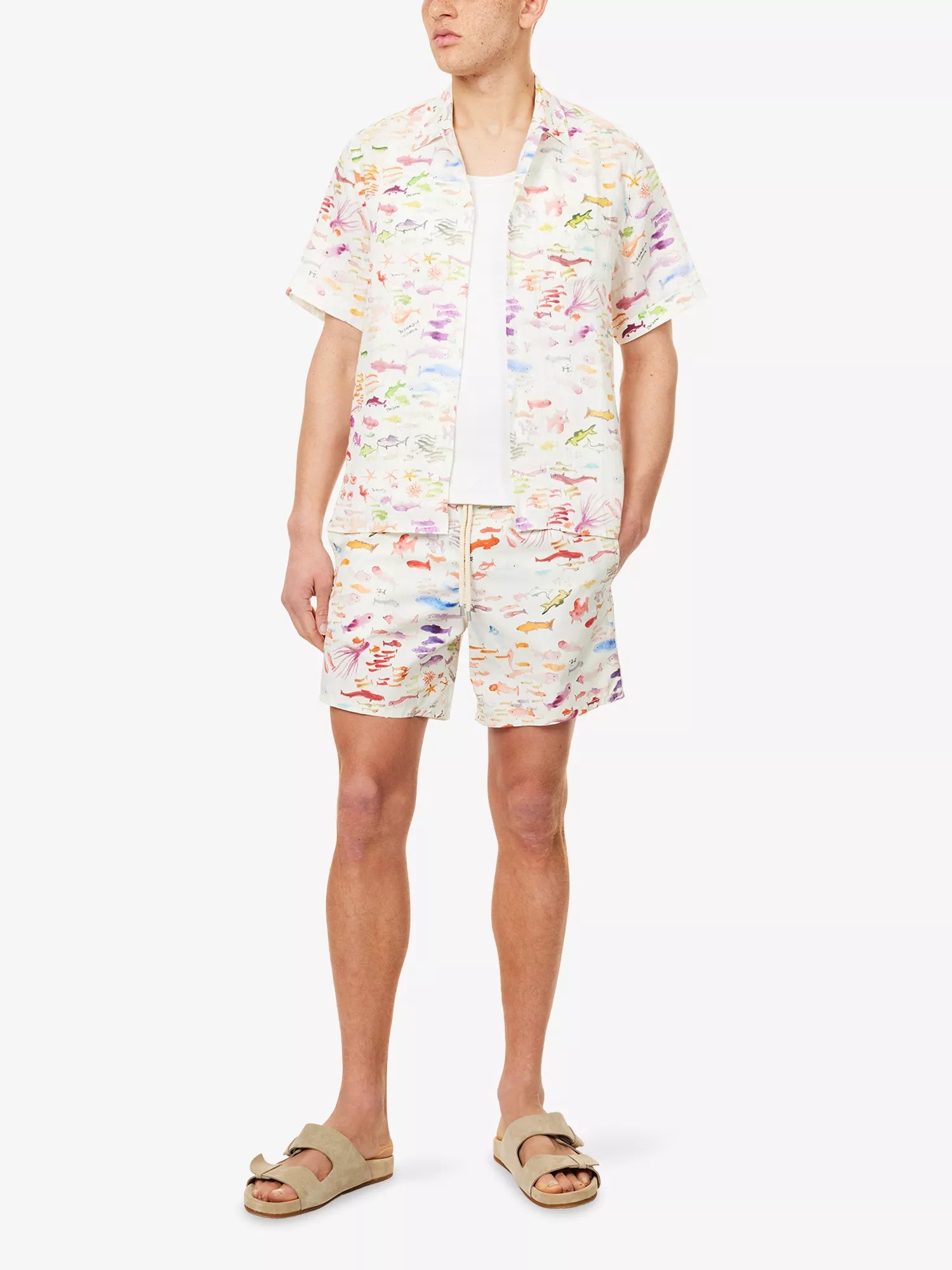 Vilebrequin Men's Moorea Fish-Print Swim Shorts Vilebrequin
