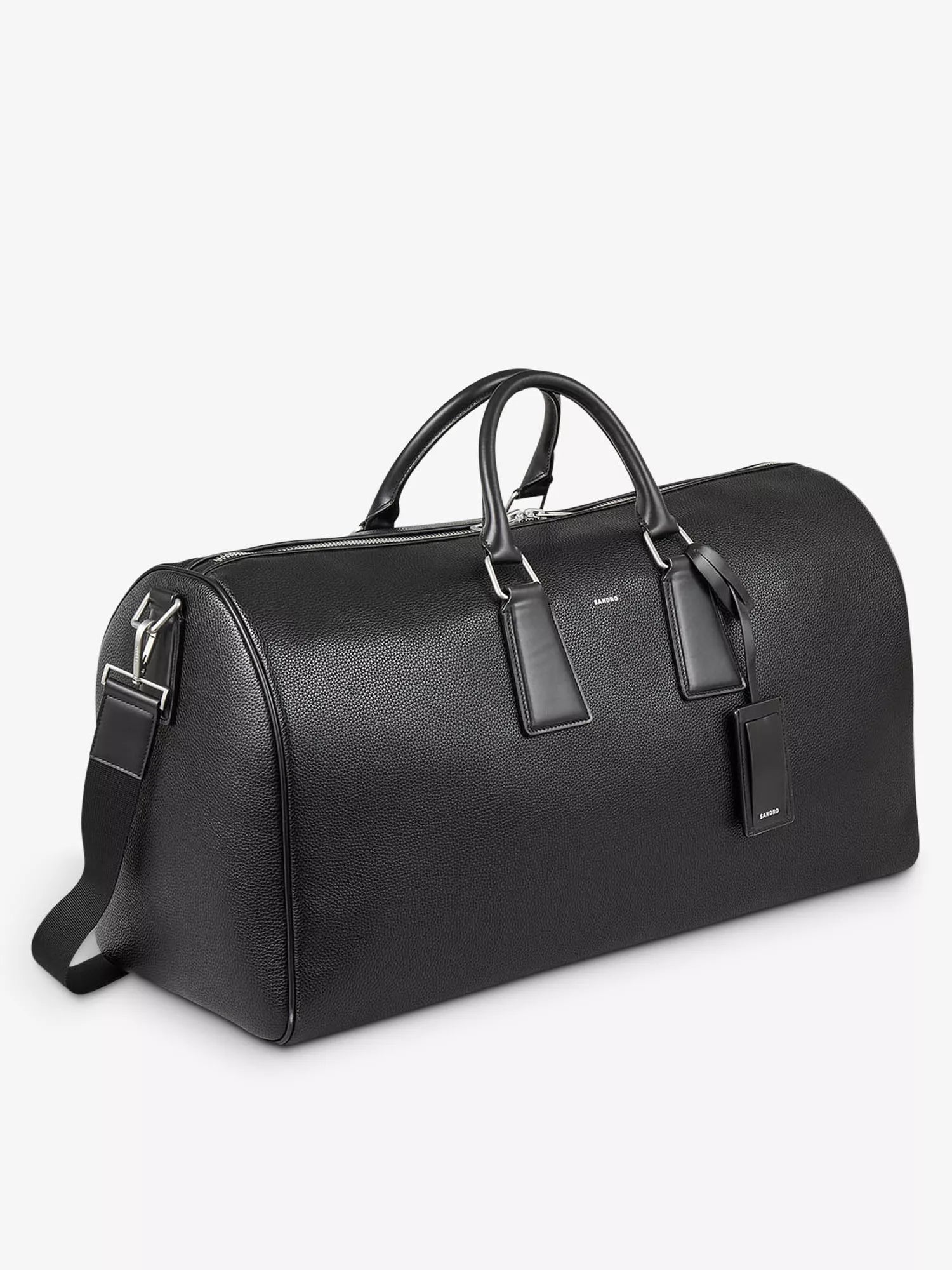 Sandro Men's Logo-embossed coated canvas weekender bag Sandro