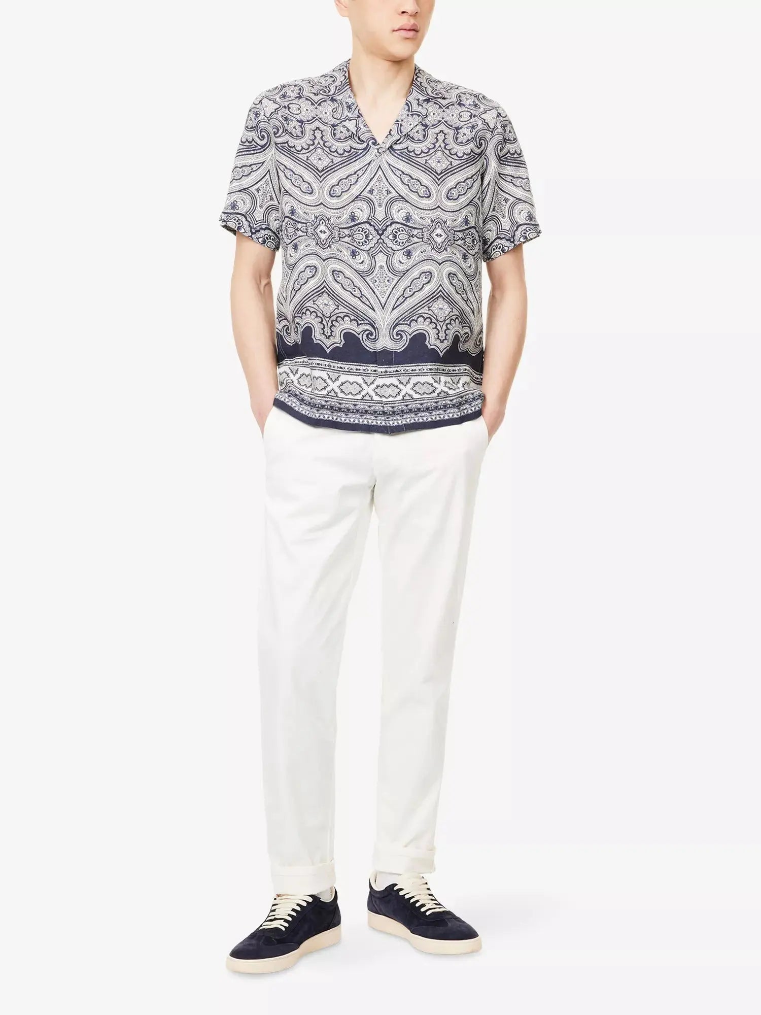 Orlebar Brown Men's Maitan Paisley Linen Shirt Orlebar Brown