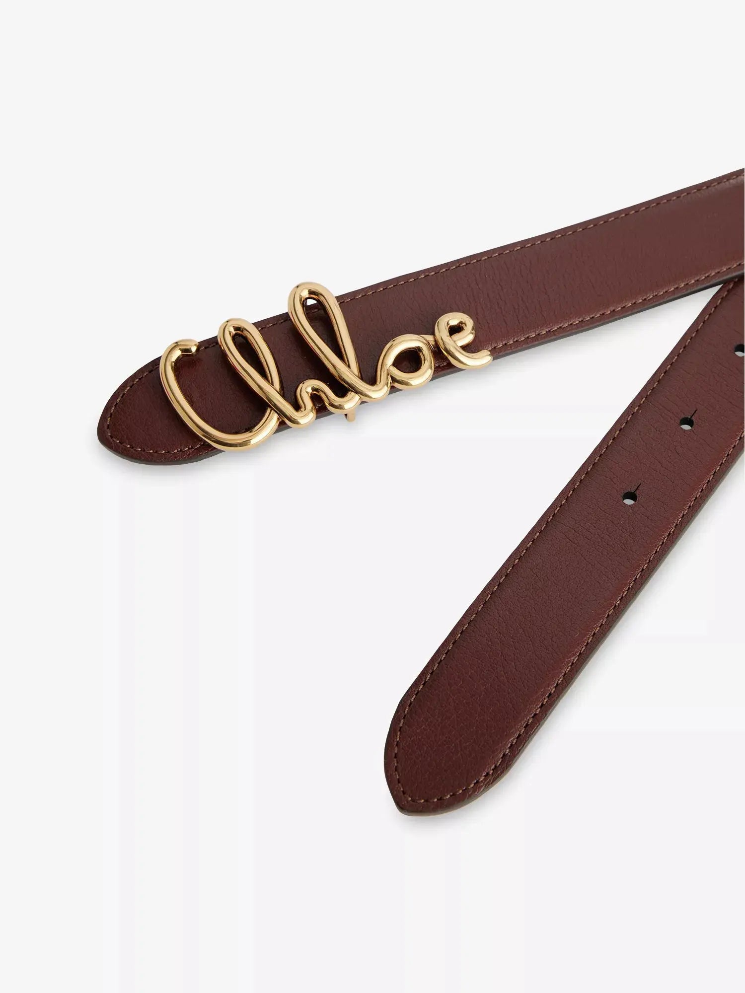 Chloe Women's Logo-Plaque Leather Belt Chloe