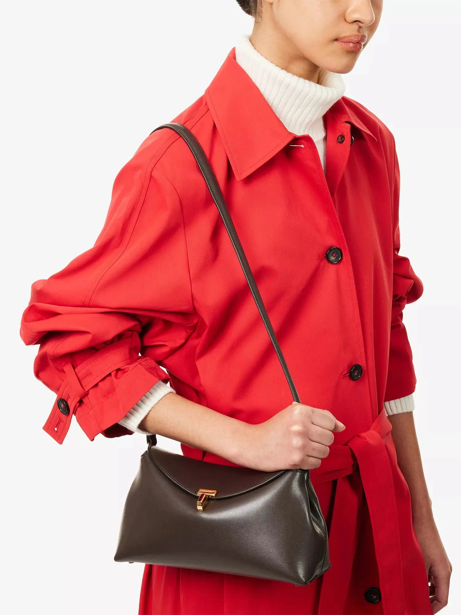 Toteme Women's T-Lock Mini Leather Clutch Bag Toteme