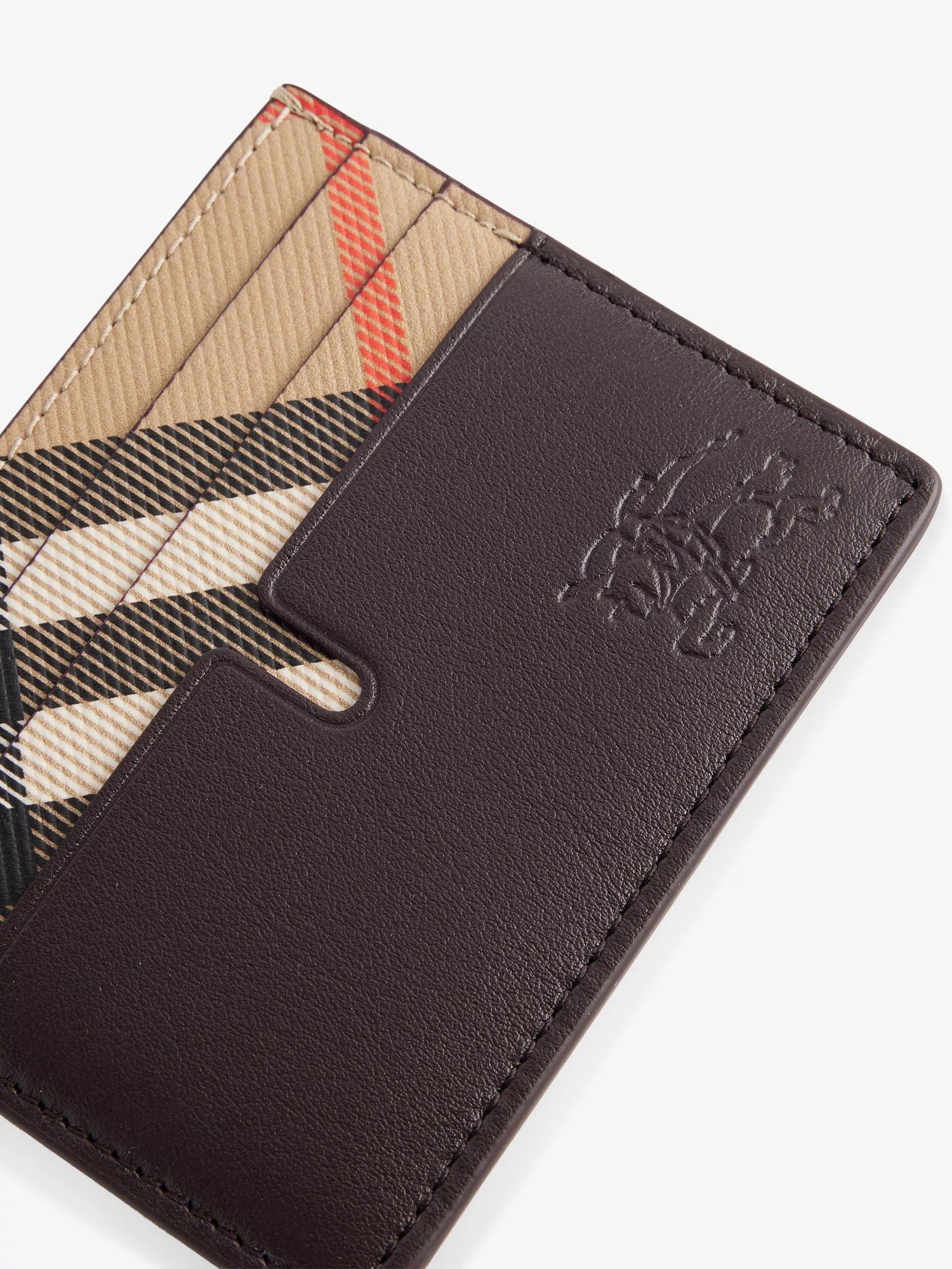 Burberry Men's New Tall Check-Print Cotton-Blend And Leather Card Holder Burberry