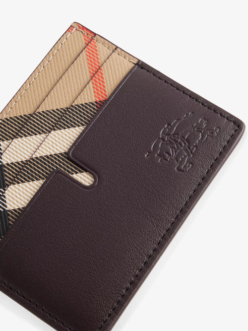Burberry Men's New Tall Check-Print Cotton-Blend And Leather Card Holder Burberry