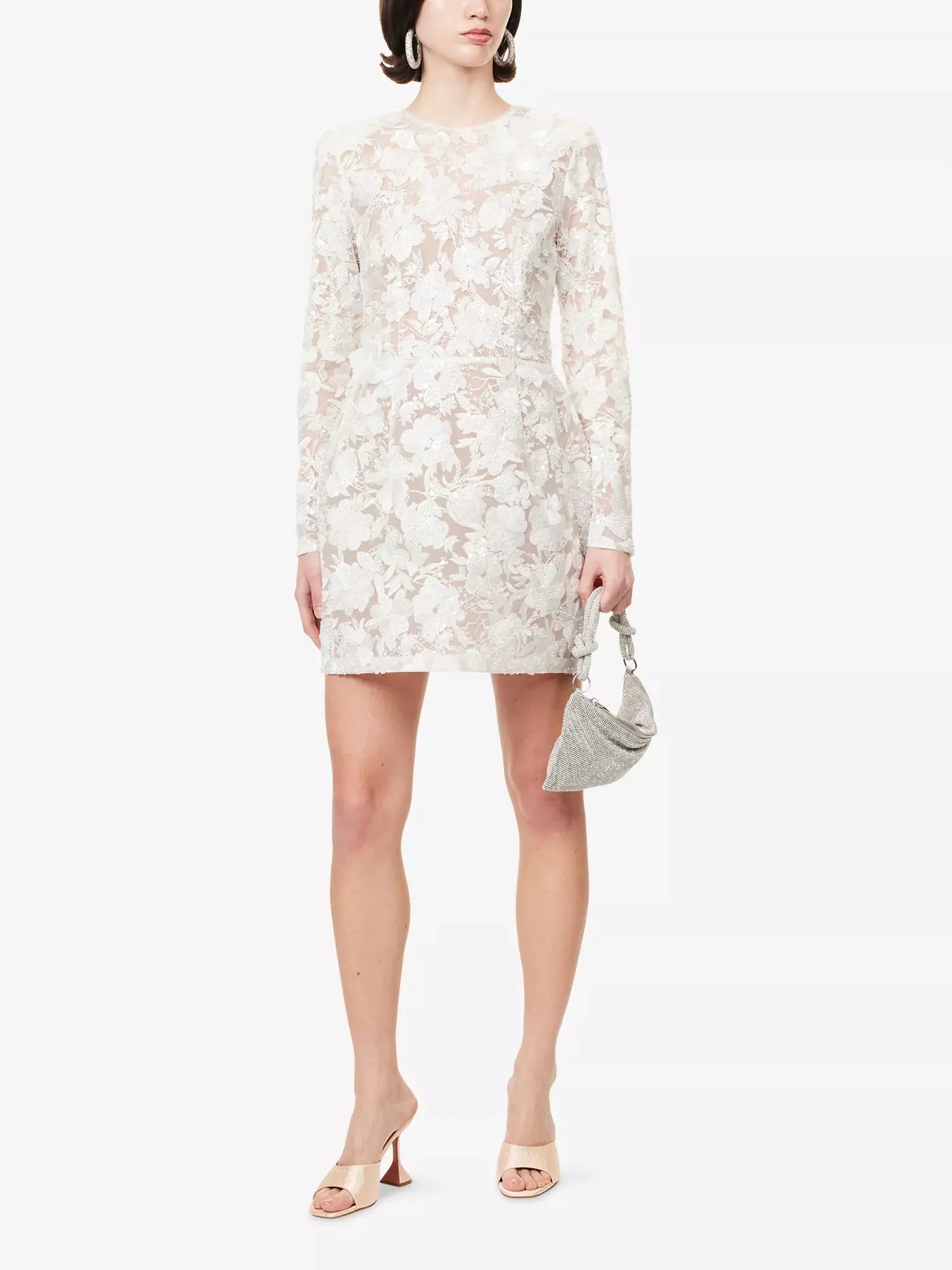 Nadine Merabi Women's Sienna Embroidered Mesh Mini Dress Nadine Merabi