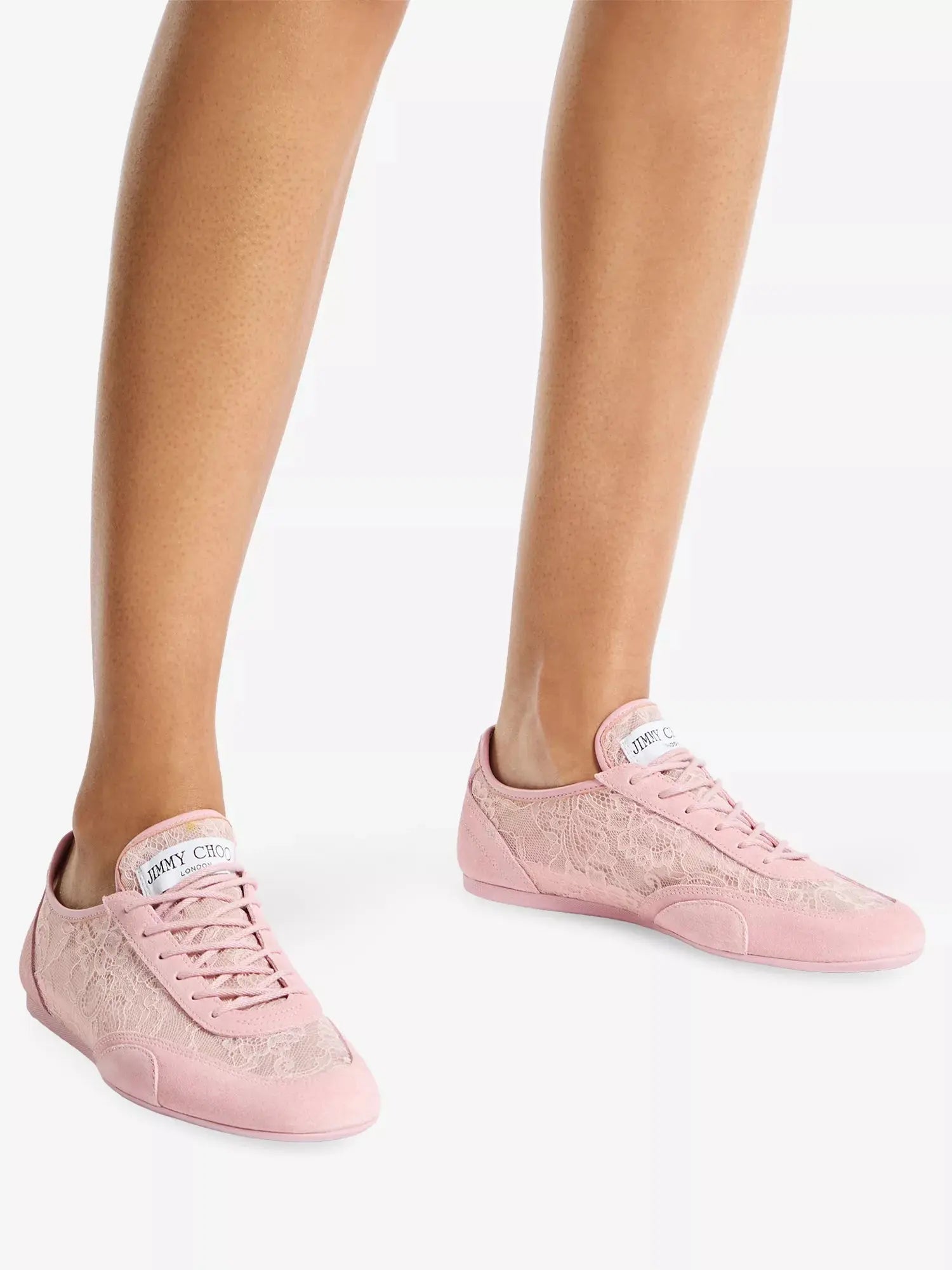 Jimmy Choo Women's Sunny F Lace and Suede Trainers Jimmy Choo