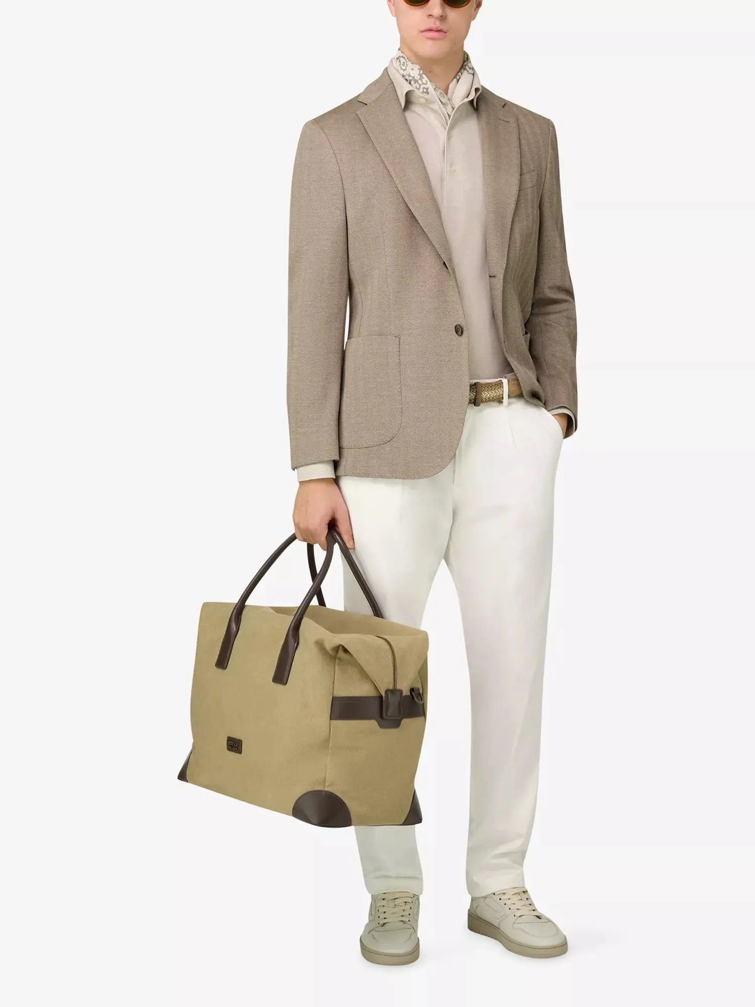 Boggi Milano Men's Single-Breasted Herringbone Cotton-Blend Blazer Boggi Milano