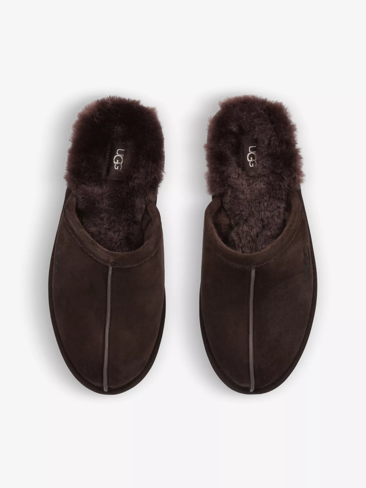 UGG Men's Scuff logo-embroidered suede and shearling slippers UGG