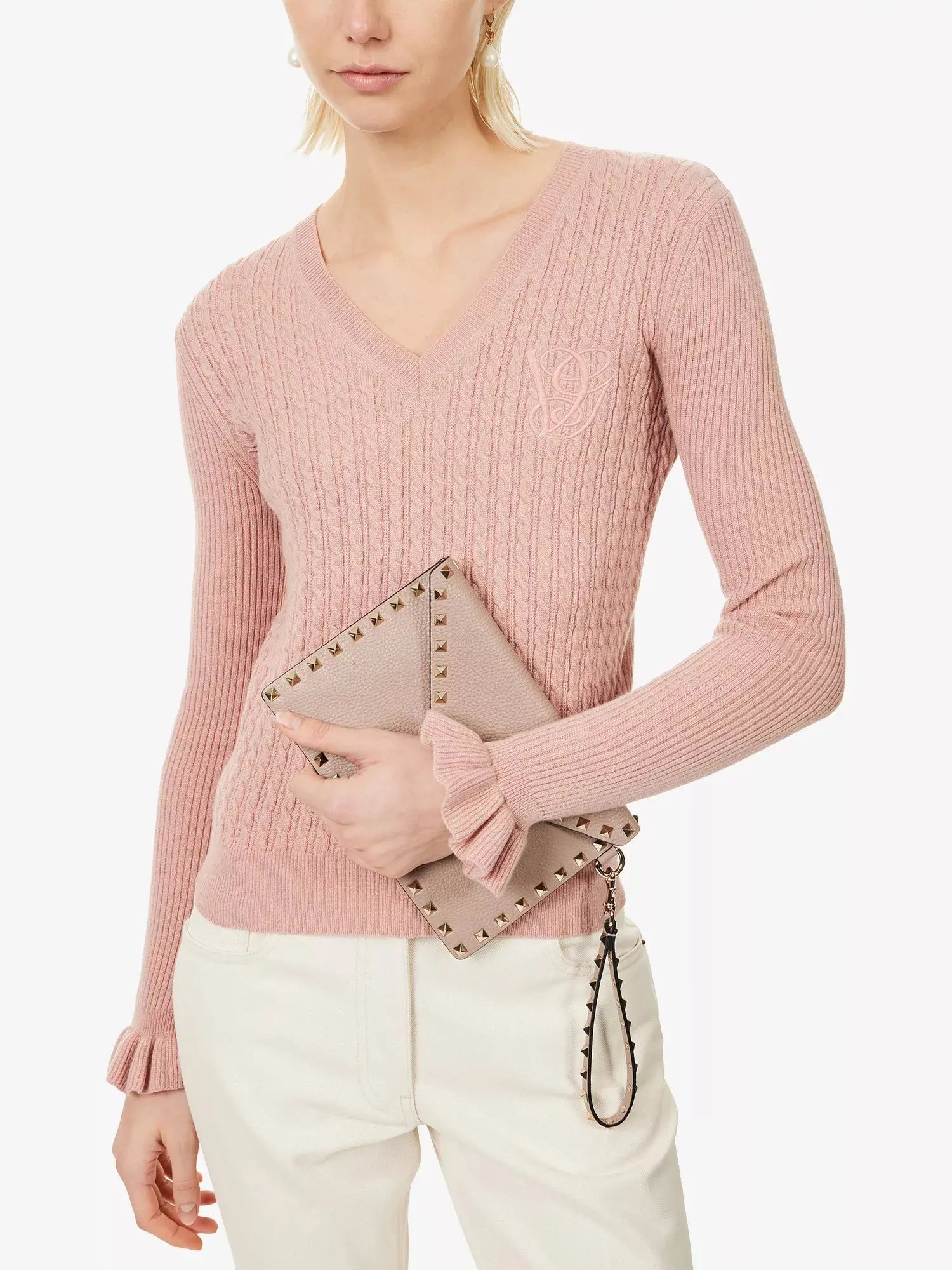 Valentino Garavani Women's Rockstud Leather Clutch Valentino Garavani